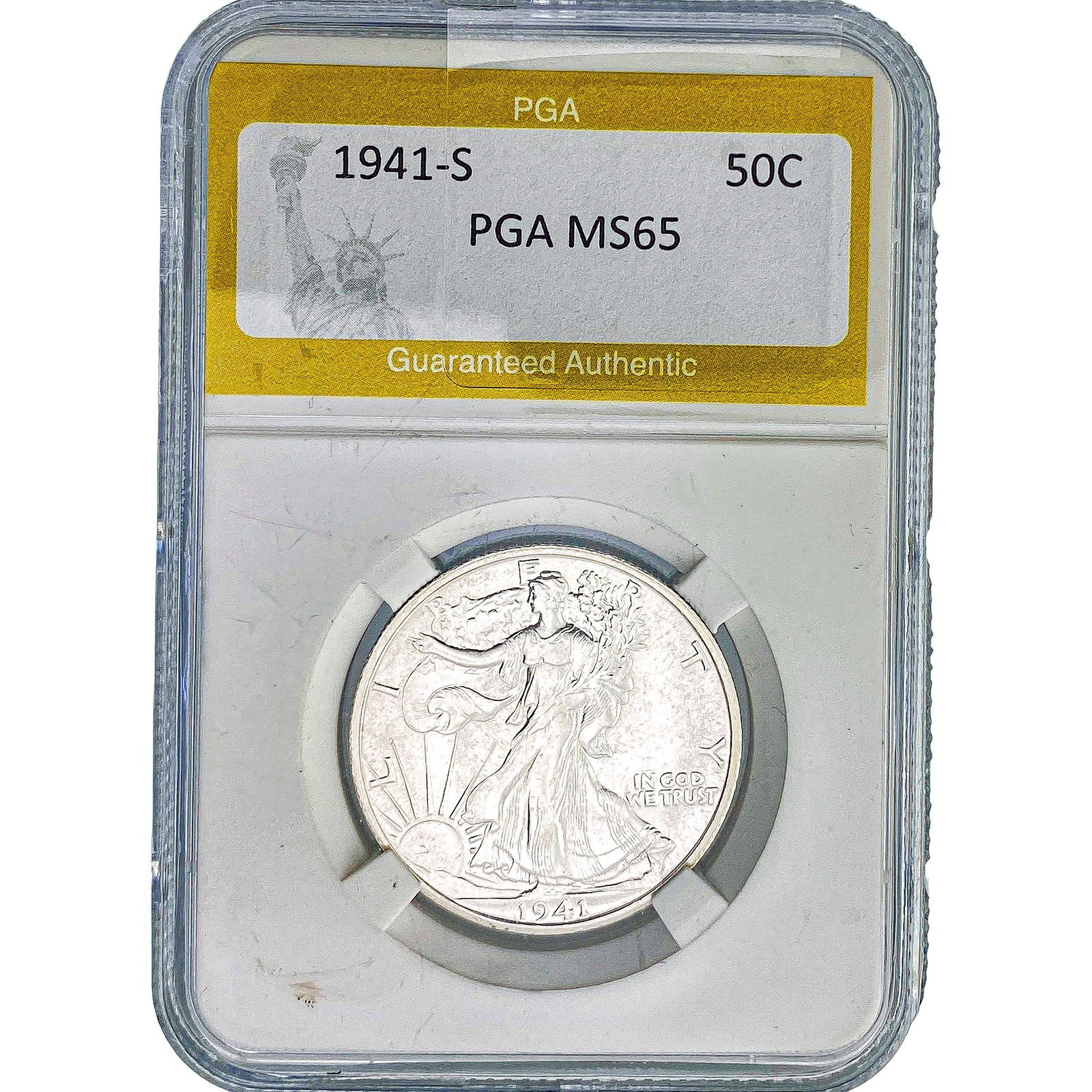 1941-S Walking Liberty Half Dollar PGA MS65: 1941-S Walking Liberty Half Dollar PGA MS65