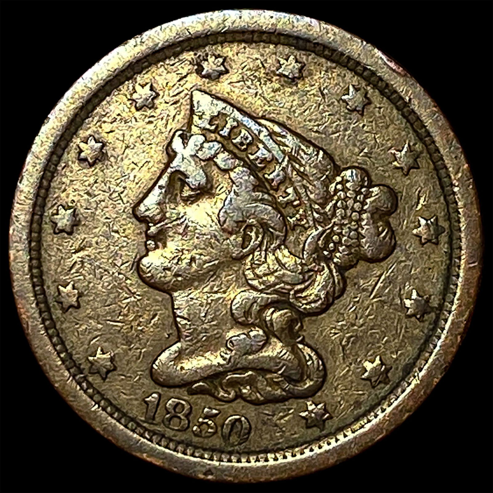 1850 Braided Hair Half Cent ABOUT UNCIRCULATED (1 of 2)