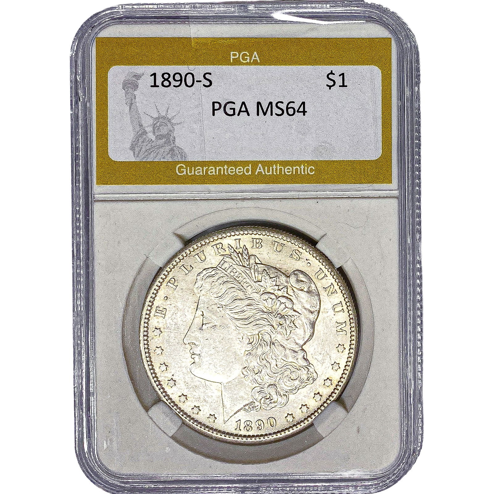 1890-S Morgan Silver Dollar PGA MS64 (1 of 2)