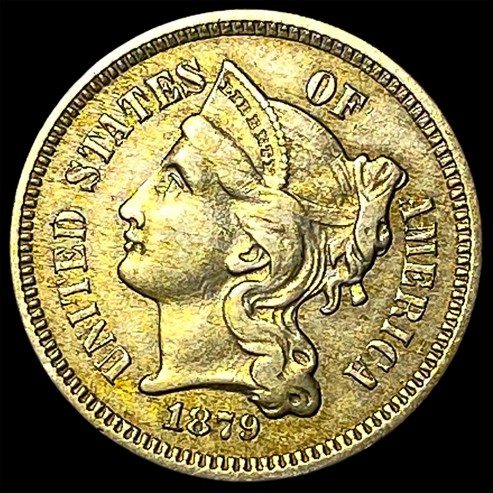 1879 Nickel Three-Cent Piece CLOSELY UNCIRCULATED (1 of 2)