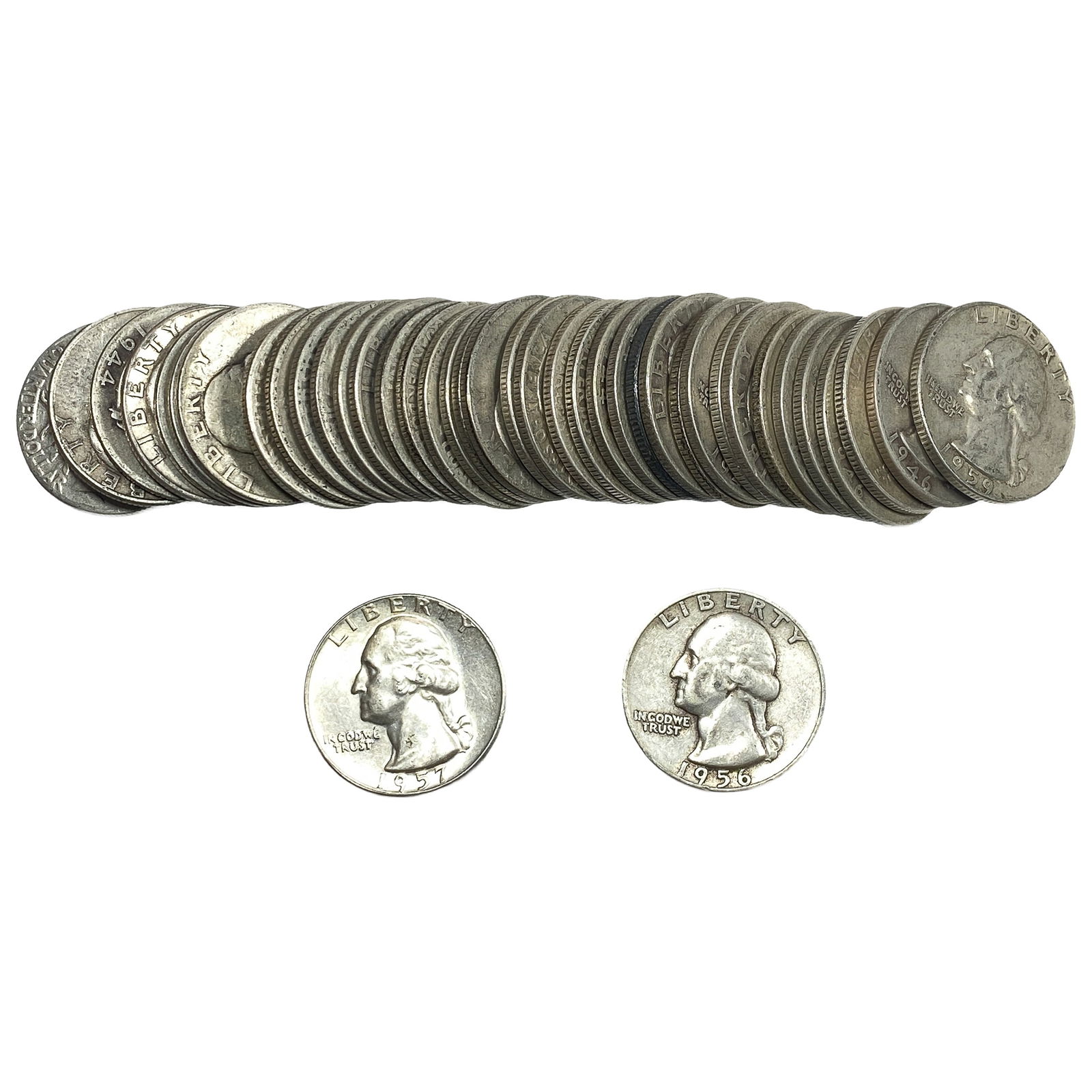 Roll of 40 Silver Washington 25C: Roll of 40 Silver Washington 25C
