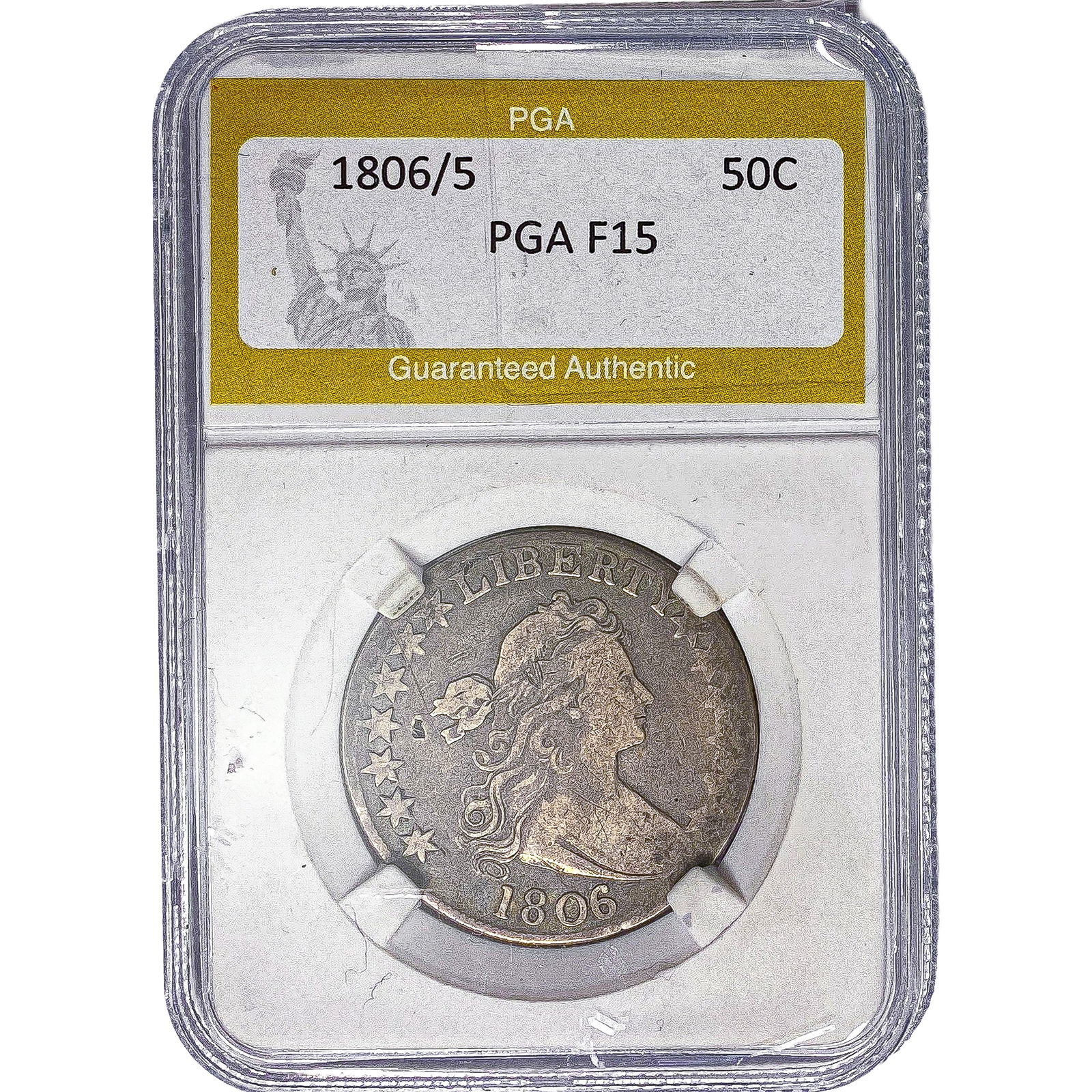 1806/5 Draped Bust Half Dollar PGA F15 (1 of 2)