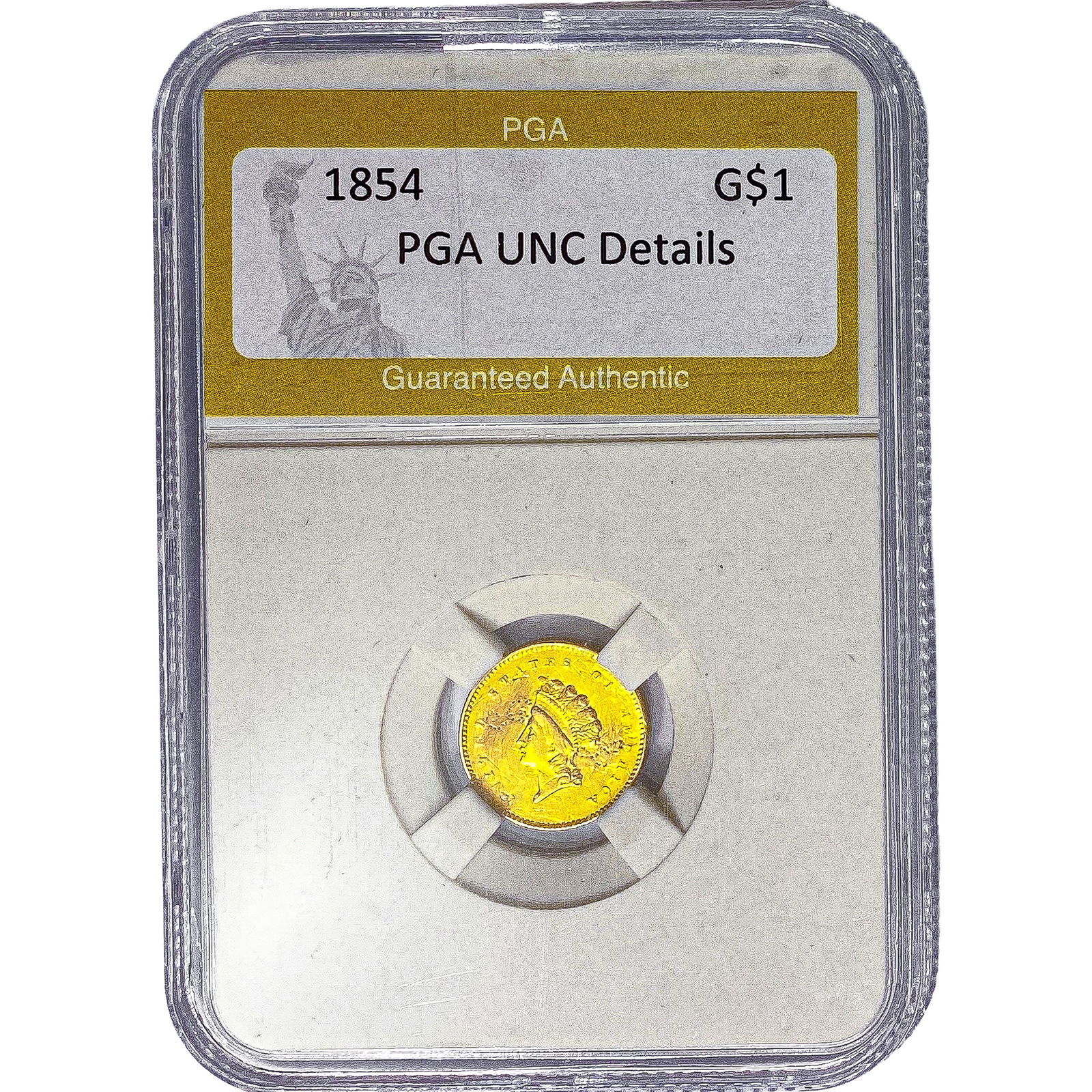 1854 Rare Gold Dollar PGA UNC Details: 1854 Rare Gold Dollar PGA UNC Details