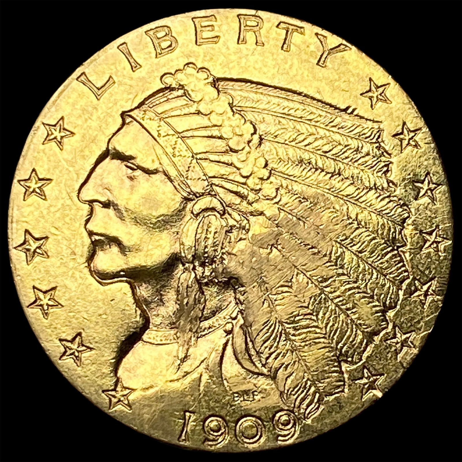 1909 Indian Head $2.50 Gold Quarter Eagle UNCIRCULATED (1 of 2)