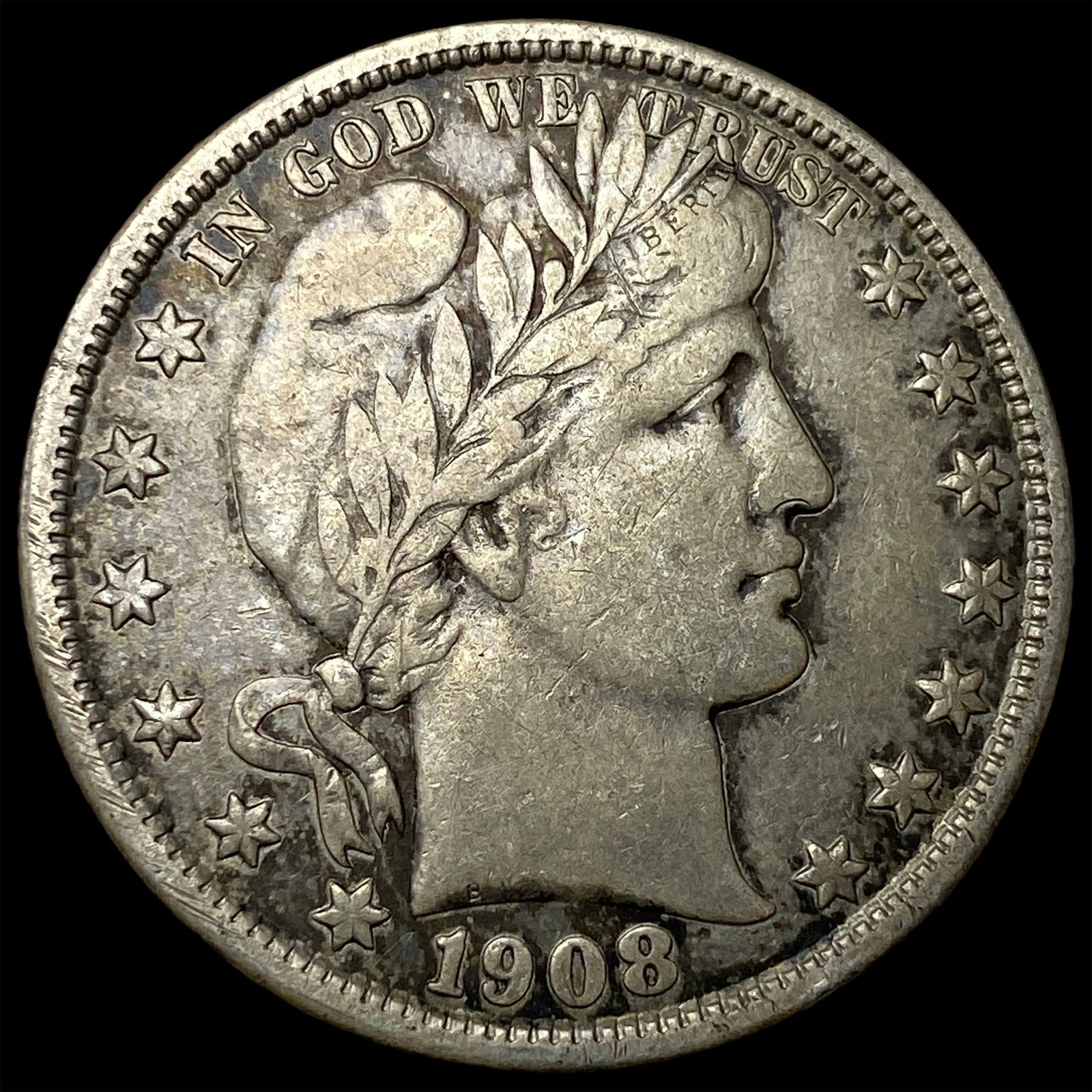 1908-D Silver Barber Half Dollar NEARLY UNCIRCULATED: 1908-D Silver Barber Half Dollar NEARLY UNCIRCULATED