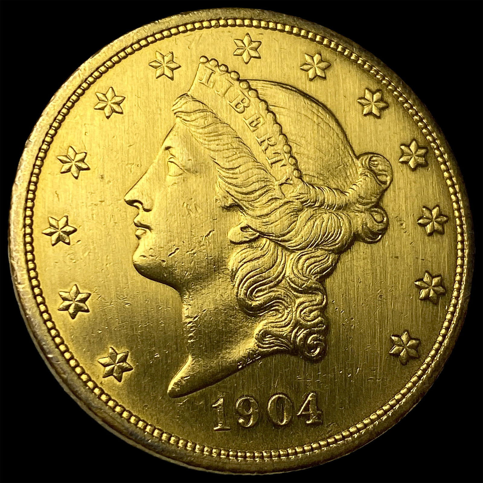 1904 Liberty Head $20 Double Eagle NEARLY UNCIRCULATED: 1904 Liberty Head $20 Double Eagle NEARLY UNCIRCULATED