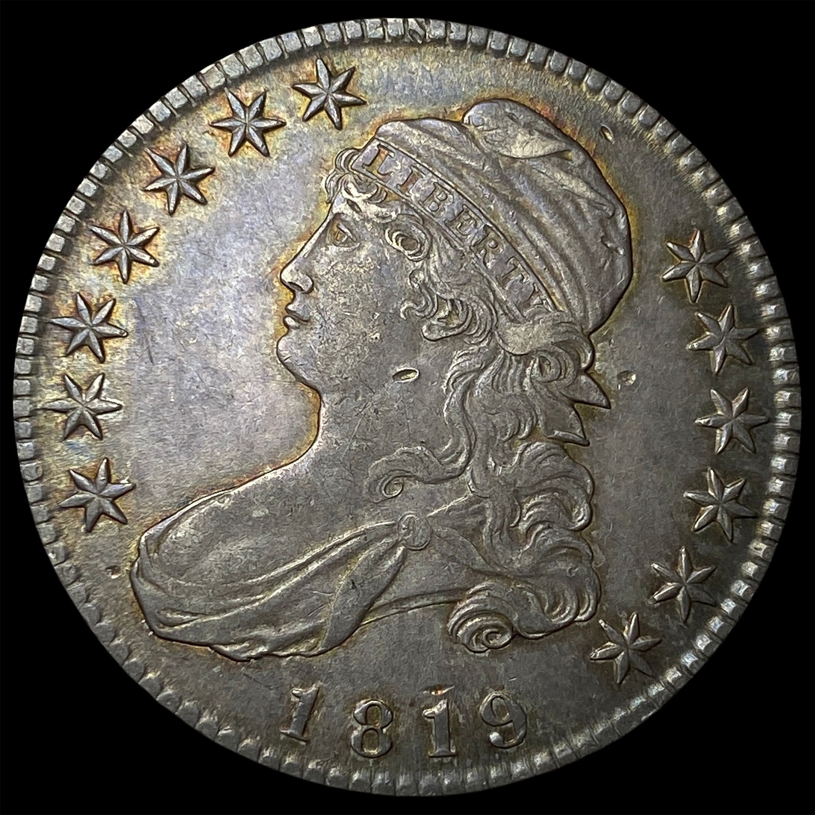 1819 Capped Bust Half Dollar CLOSELY UNCIRCULATED: 1819 Capped Bust Half Dollar CLOSELY UNCIRCULATED