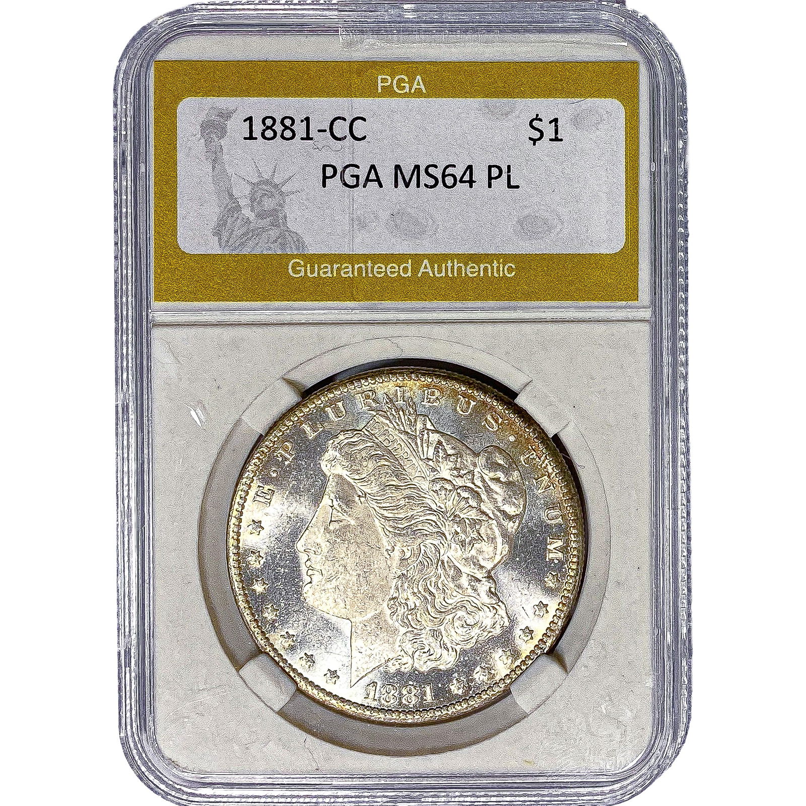 1881-CC Morgan Silver Dollar PGA MS64 PL: 1881-CC Morgan Silver Dollar PGA MS64 PL