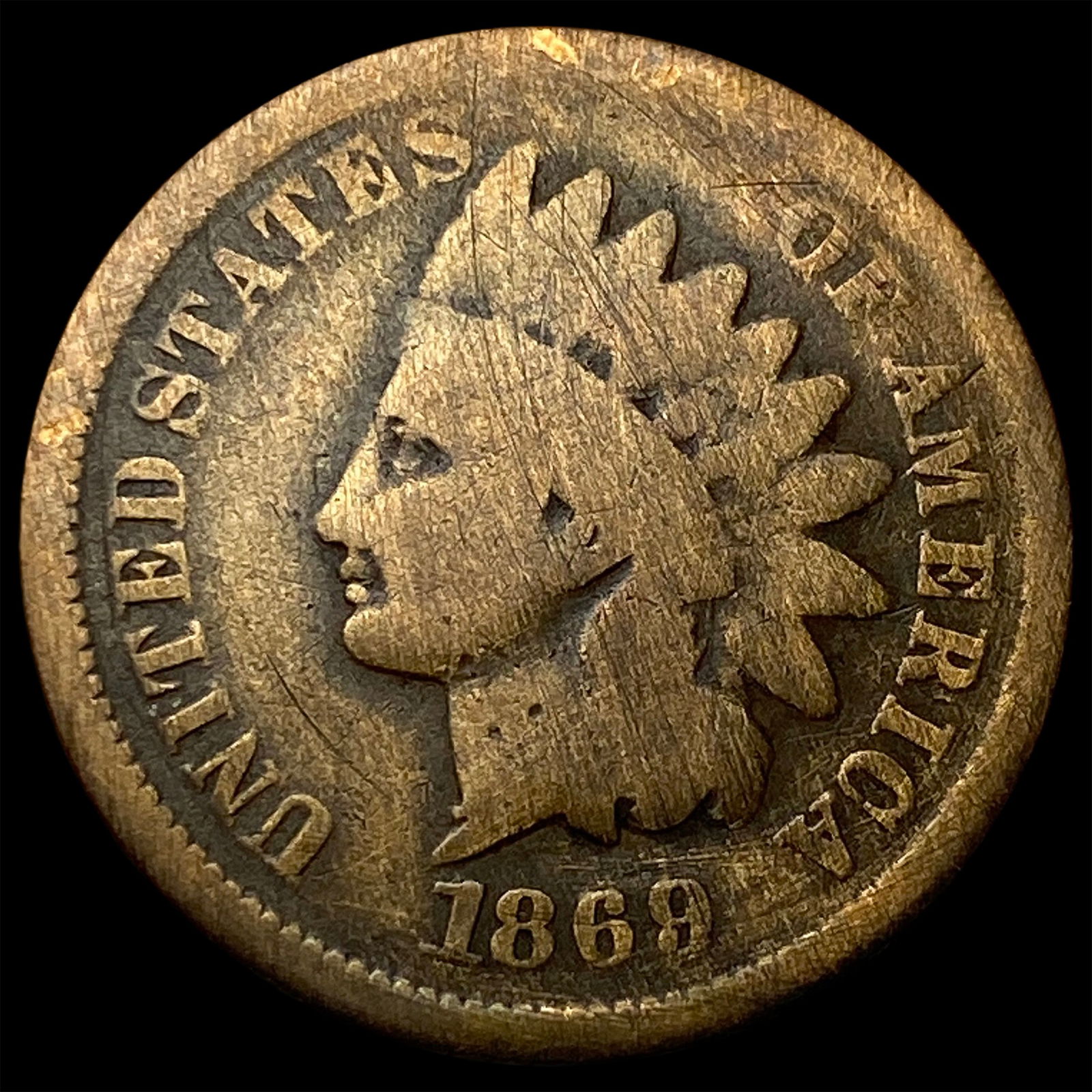 1869 Indian Head Cent NICELY CIRCULATED (1 of 2)