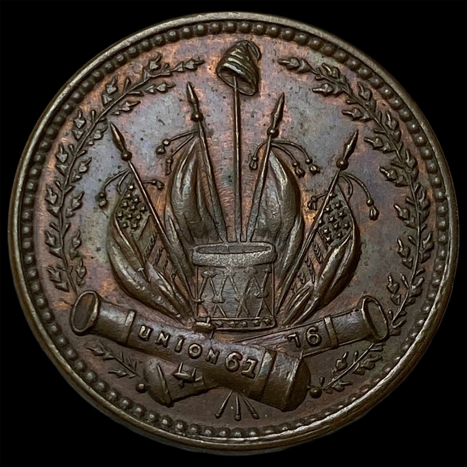 Civil War Token 1861 Patriotic Type Copper. UNCIRCULATED (1 of 2)