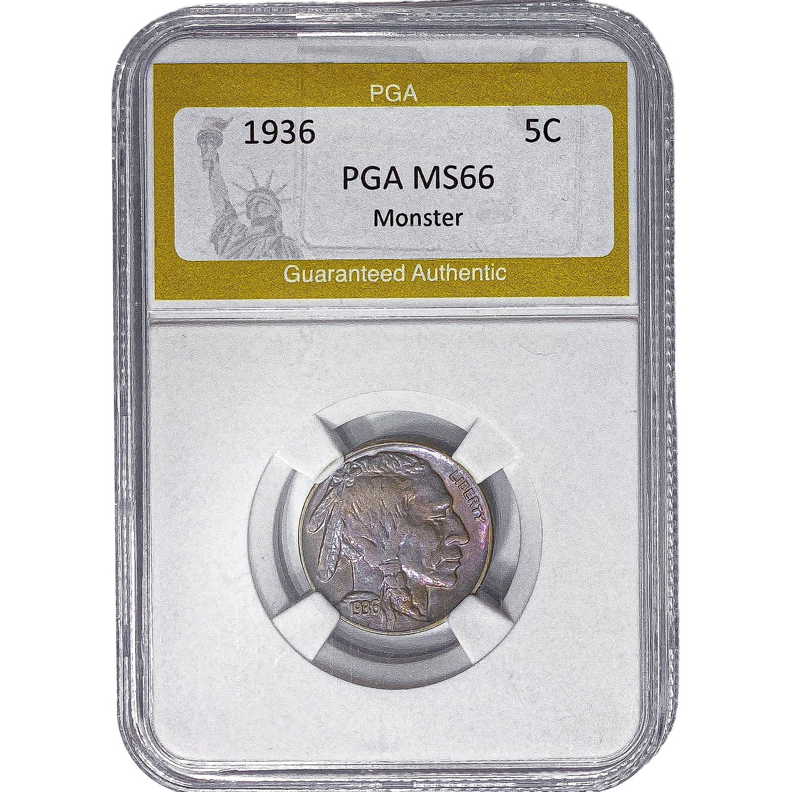 1936 Buffalo Nickel PGA MS66 Monster: 1936 Buffalo Nickel PGA MS66 Monster