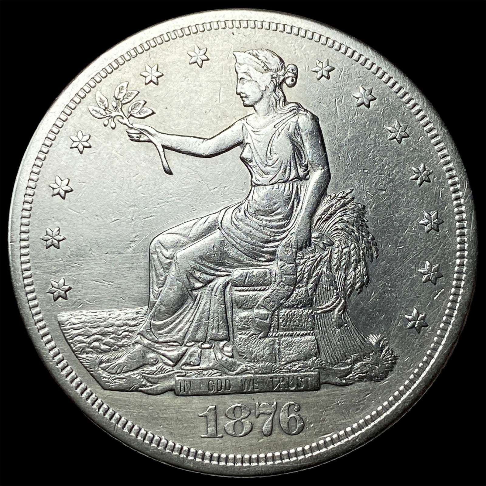 1876-S Silver Trade Dollar CLOSELY UNCIRCULATED: 1876-S Silver Trade Dollar CLOSELY UNCIRCULATED
