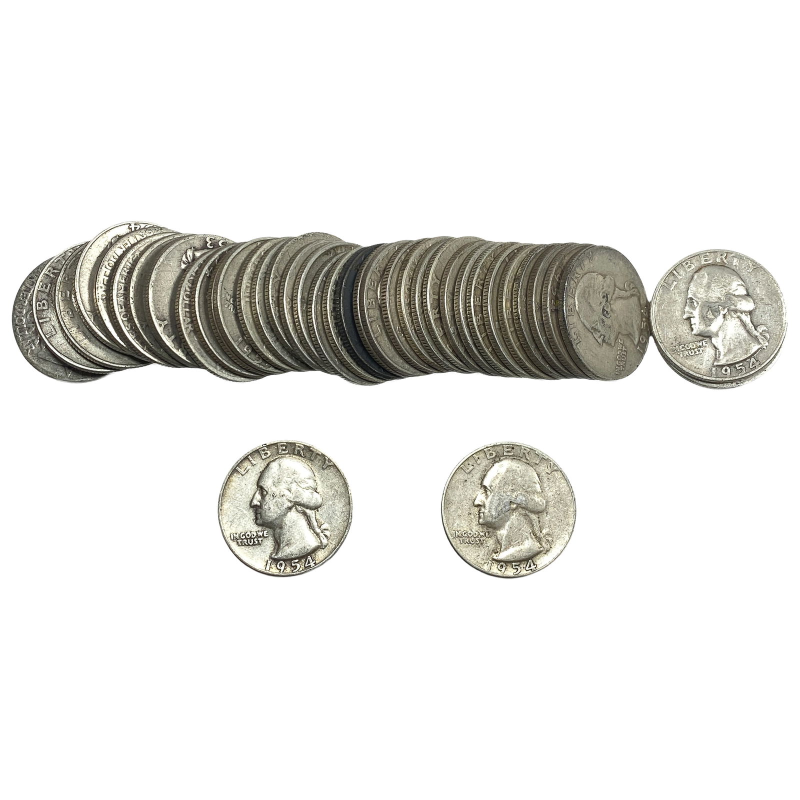 Roll of 40 Silver Washington 25C: Roll of 40 Silver Washington 25C