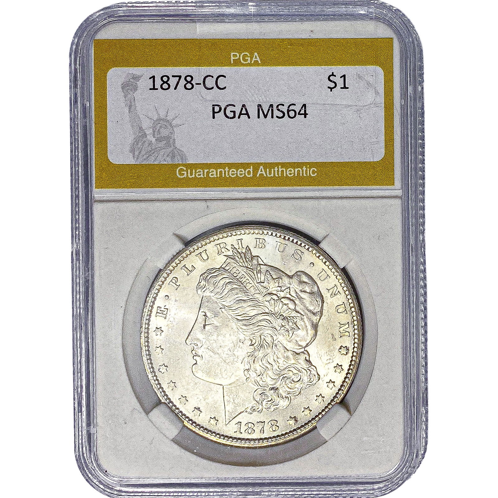 1878-CC Morgan Silver Dollar PGA MS64: 1878-CC Morgan Silver Dollar PGA MS64