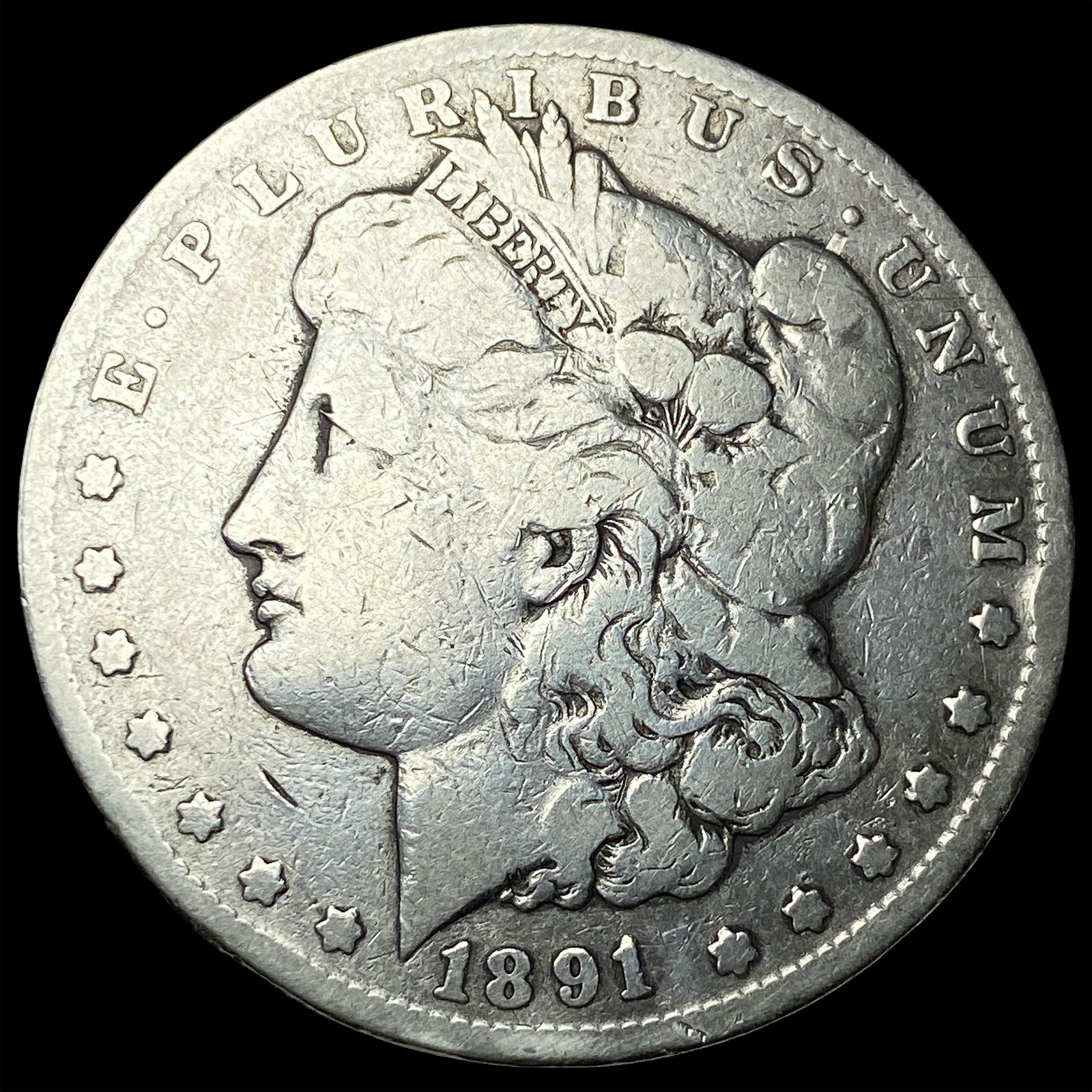 1891-CC Silver Morgan Dollar NICELY CIRCULATED: 1891-CC Silver Morgan Dollar NICELY CIRCULATED