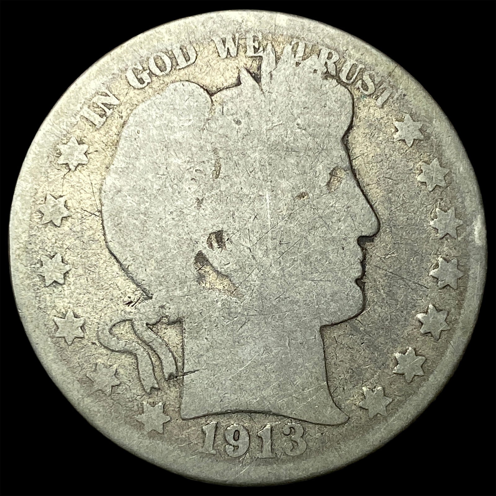 1913 Barber Half Dollar NICELY CIRCULATED: 1913 Barber Half Dollar NICELY CIRCULATED