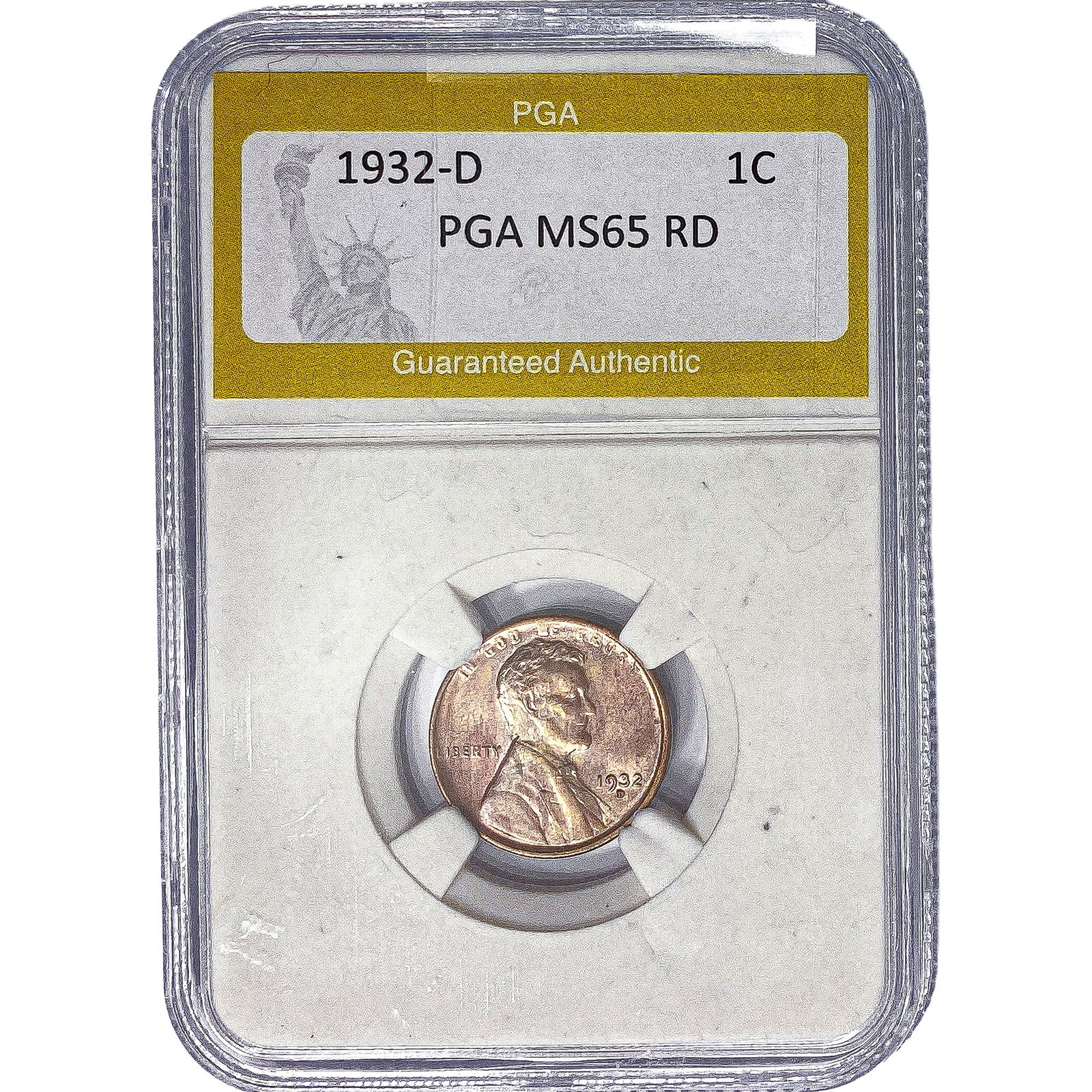 1932-D Wheat Cent PGA MS65 RD: 1932-D Wheat Cent PGA MS65 RD