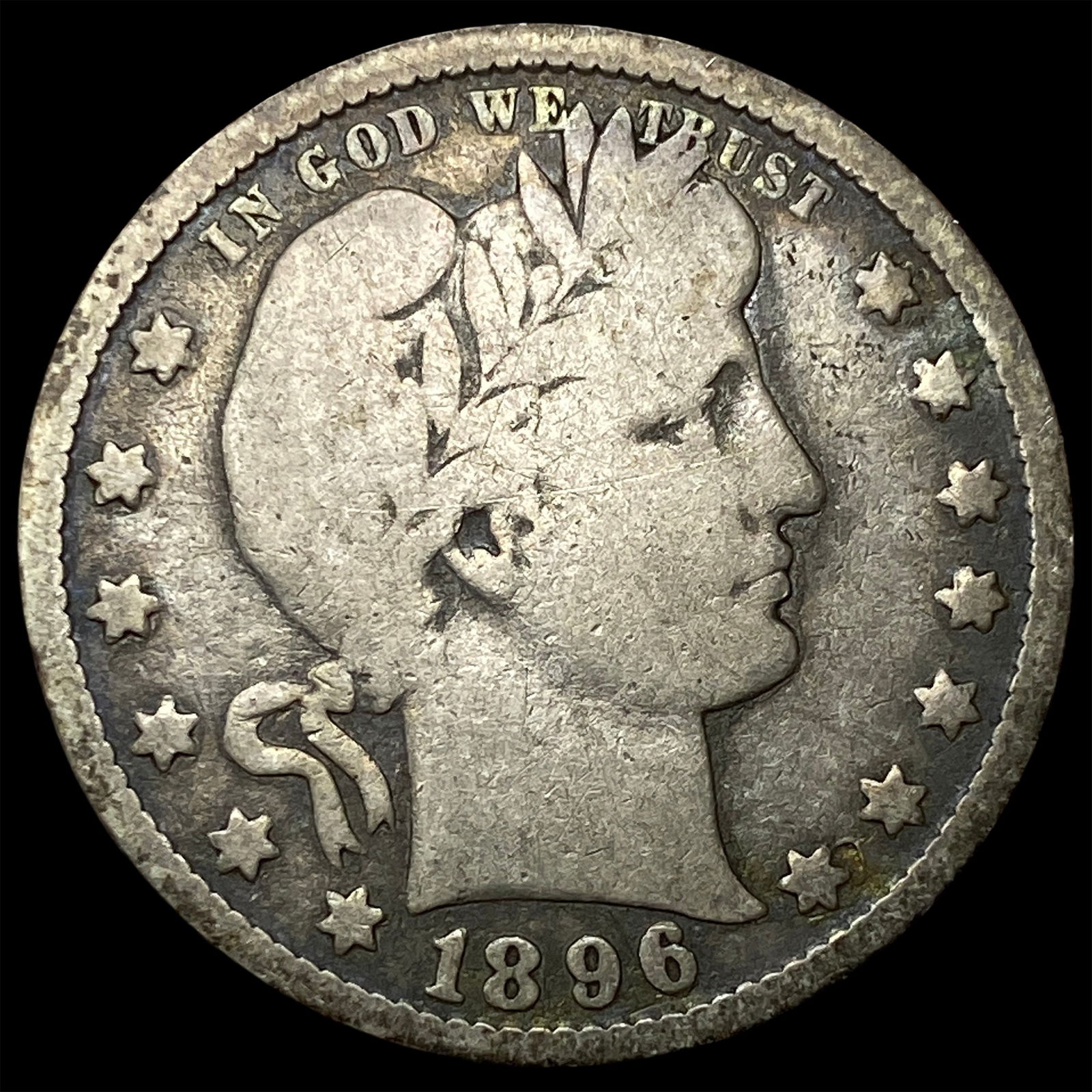 1896 Silver Barber Quarter NICELY CIRCULATED (1 of 2)