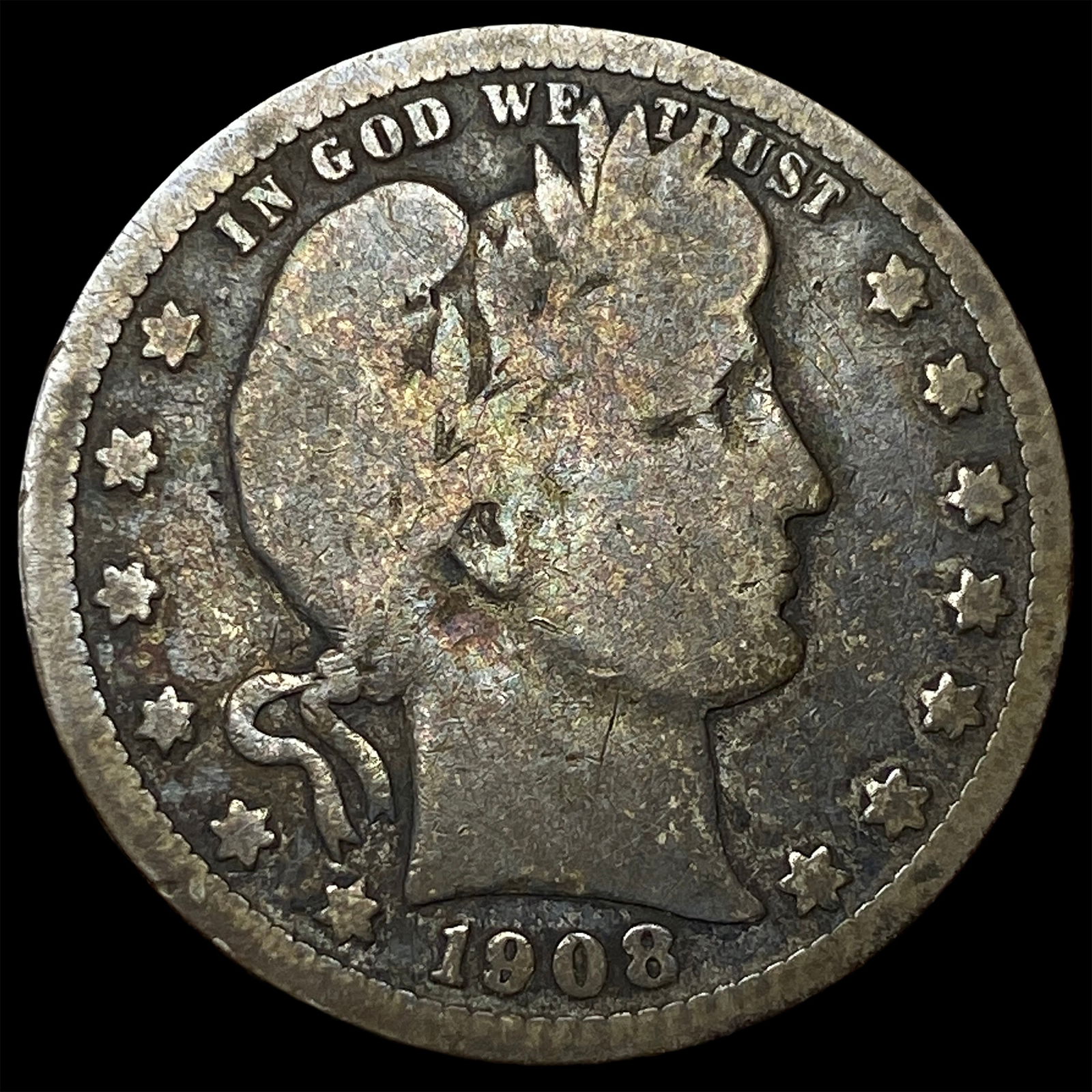 1908 Barber Silver Quarter NICELY CIRCULATED (1 of 2)