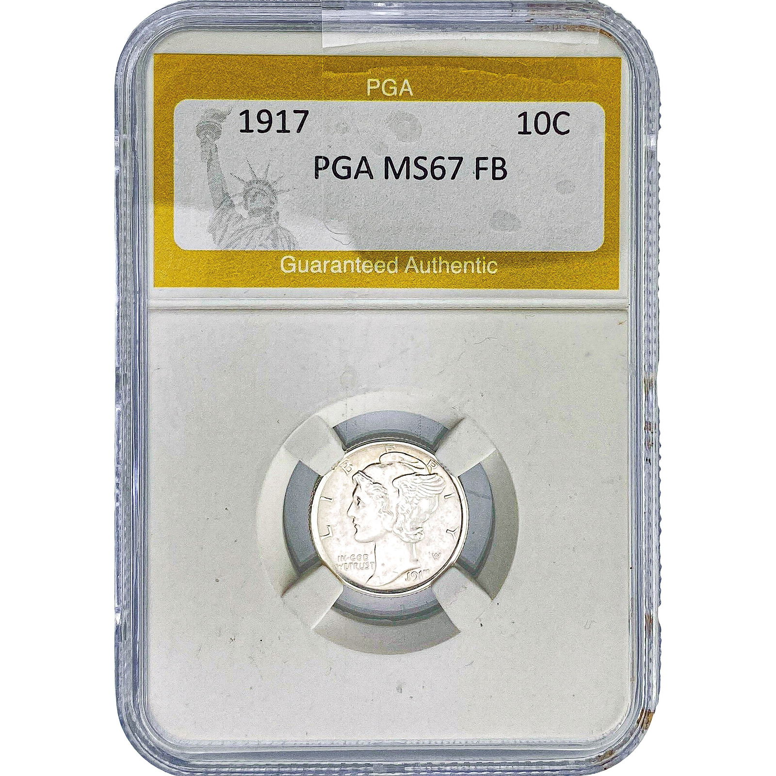 1917 Mercury Silver Dime PGA MS67 FB: 1917 Mercury Silver Dime PGA MS67 FB