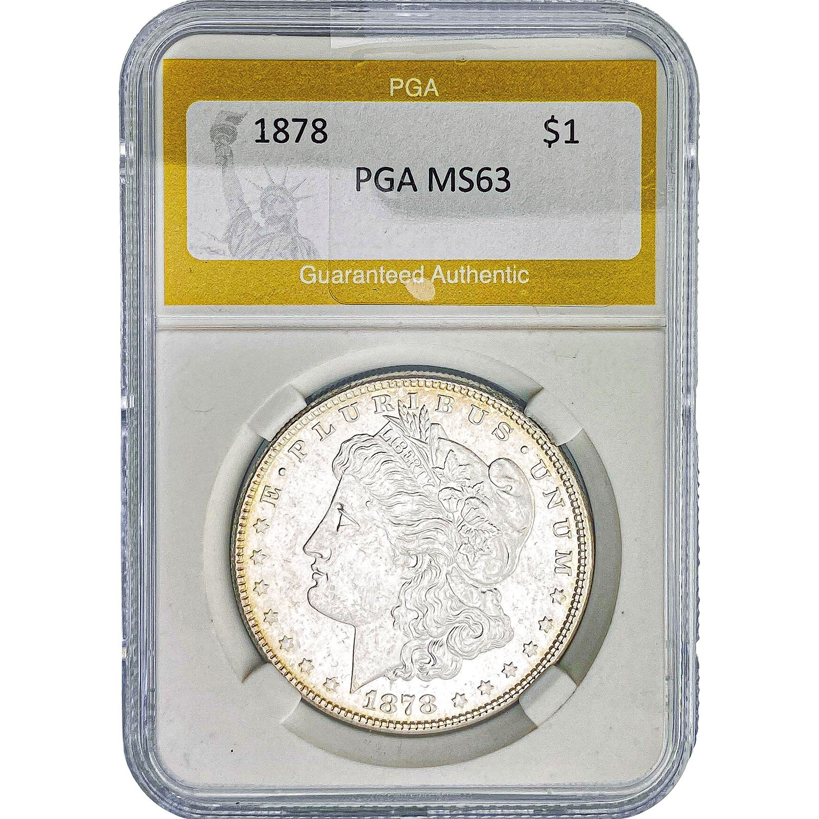 1878 Morgan Silver Dollar PGA MS63: 1878 Morgan Silver Dollar PGA MS63
