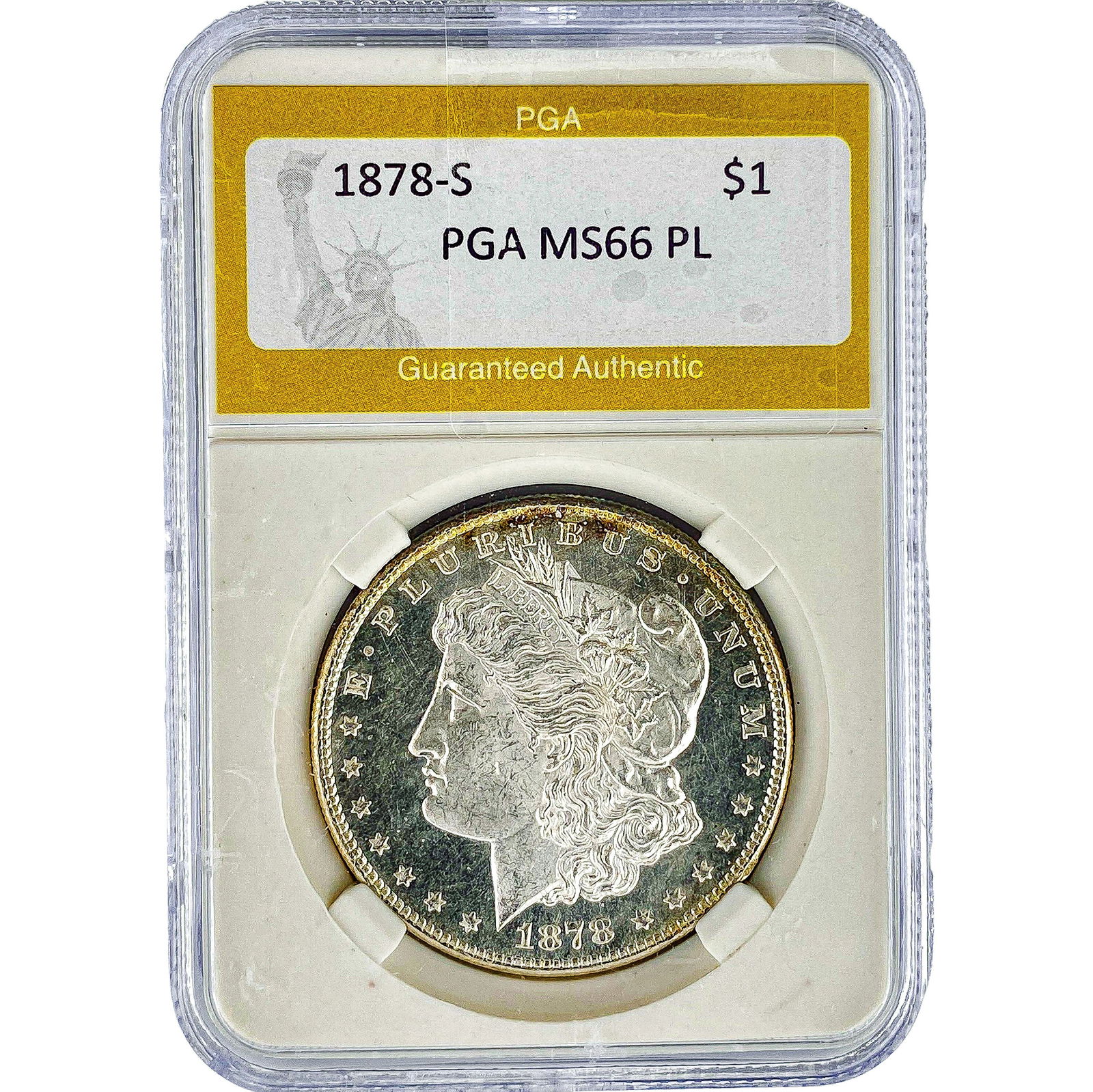 1878-S Morgan Silver Dollar PGA MS66 PL: 1878-S Morgan Silver Dollar PGA MS66 PL