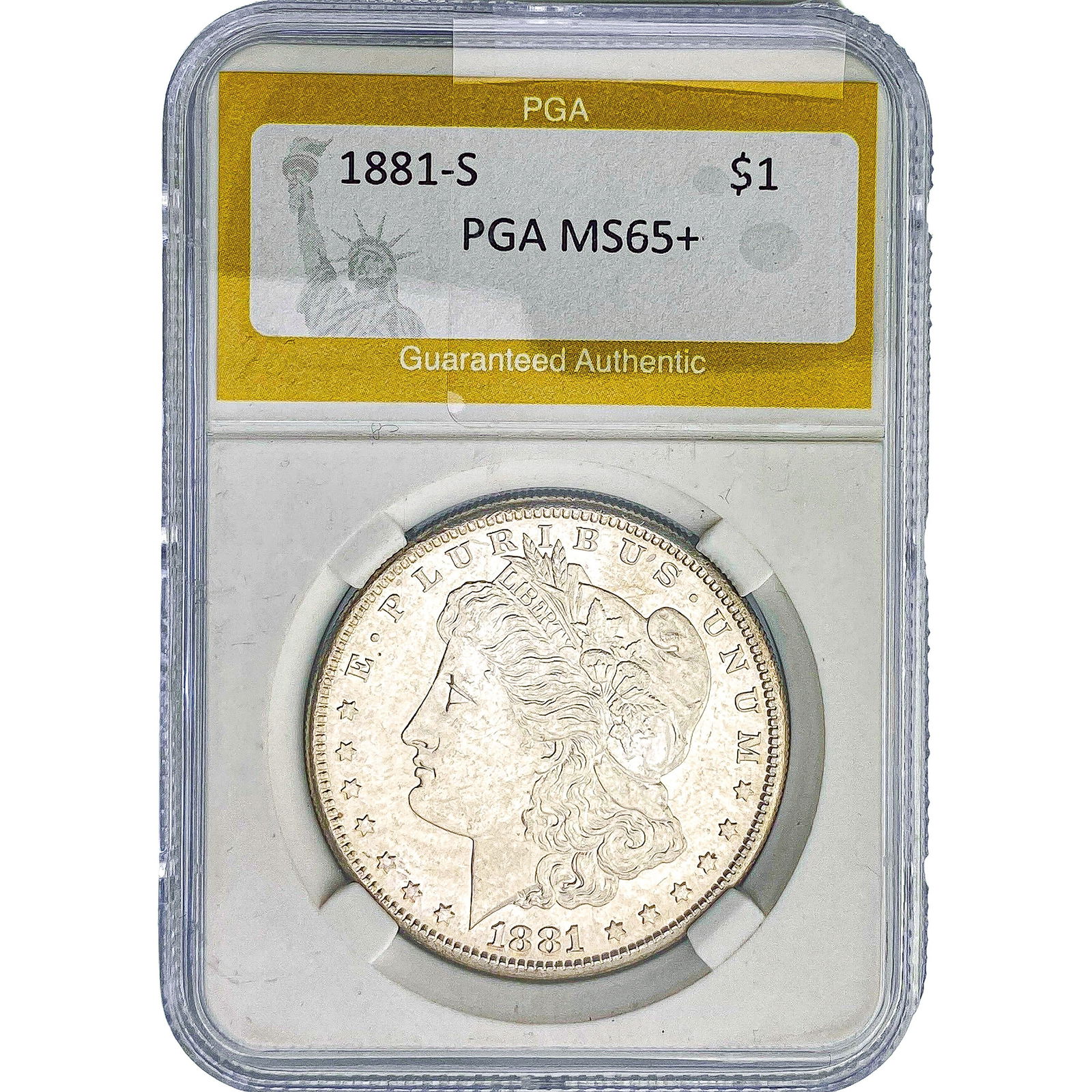 1881-S Morgan Silver Dollar PGA MS65+: 1881-S Morgan Silver Dollar PGA MS65+