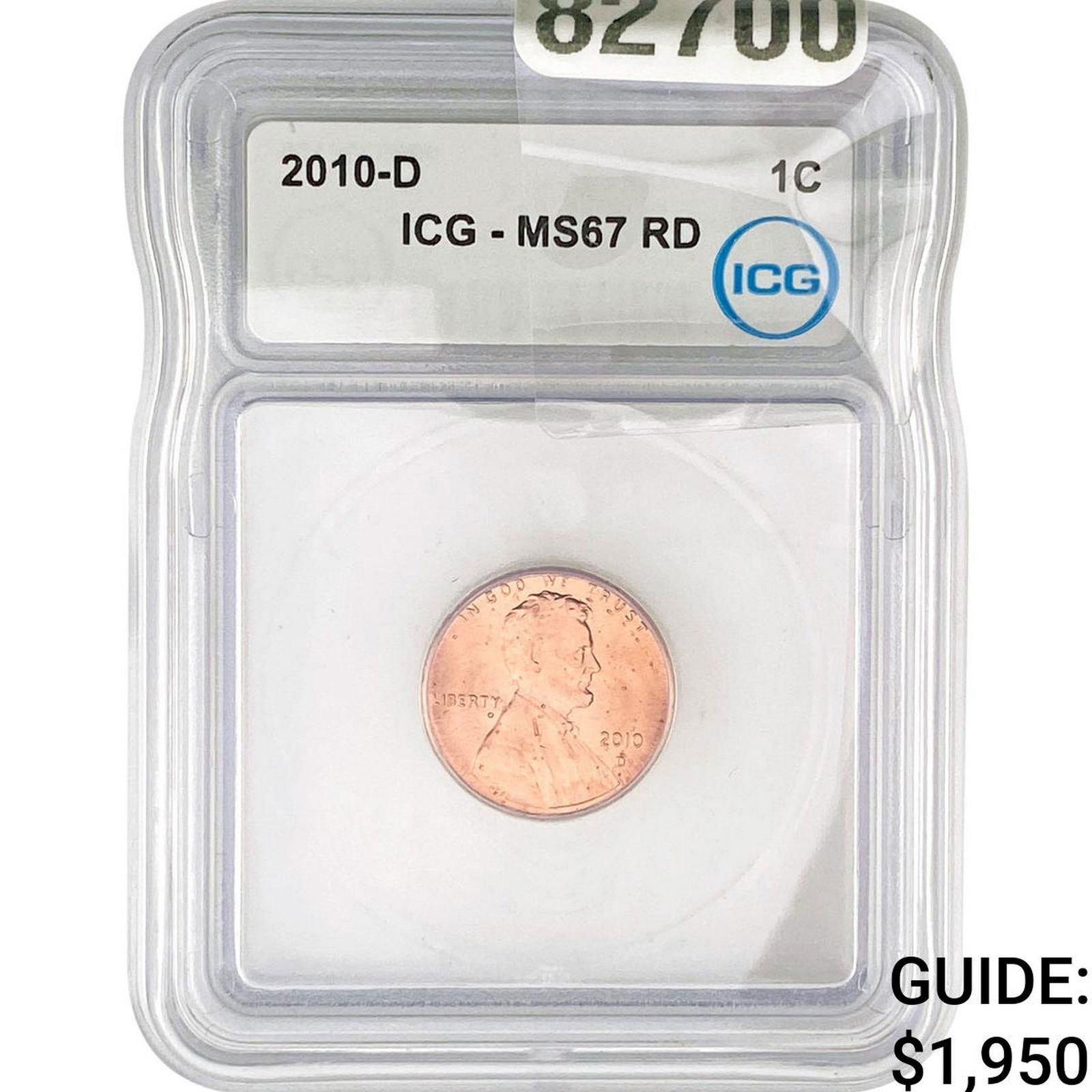 2010-D Lincoln Shield Penny ICG MS67 RD: 2010-D Lincoln Shield Penny ICG MS67 RD