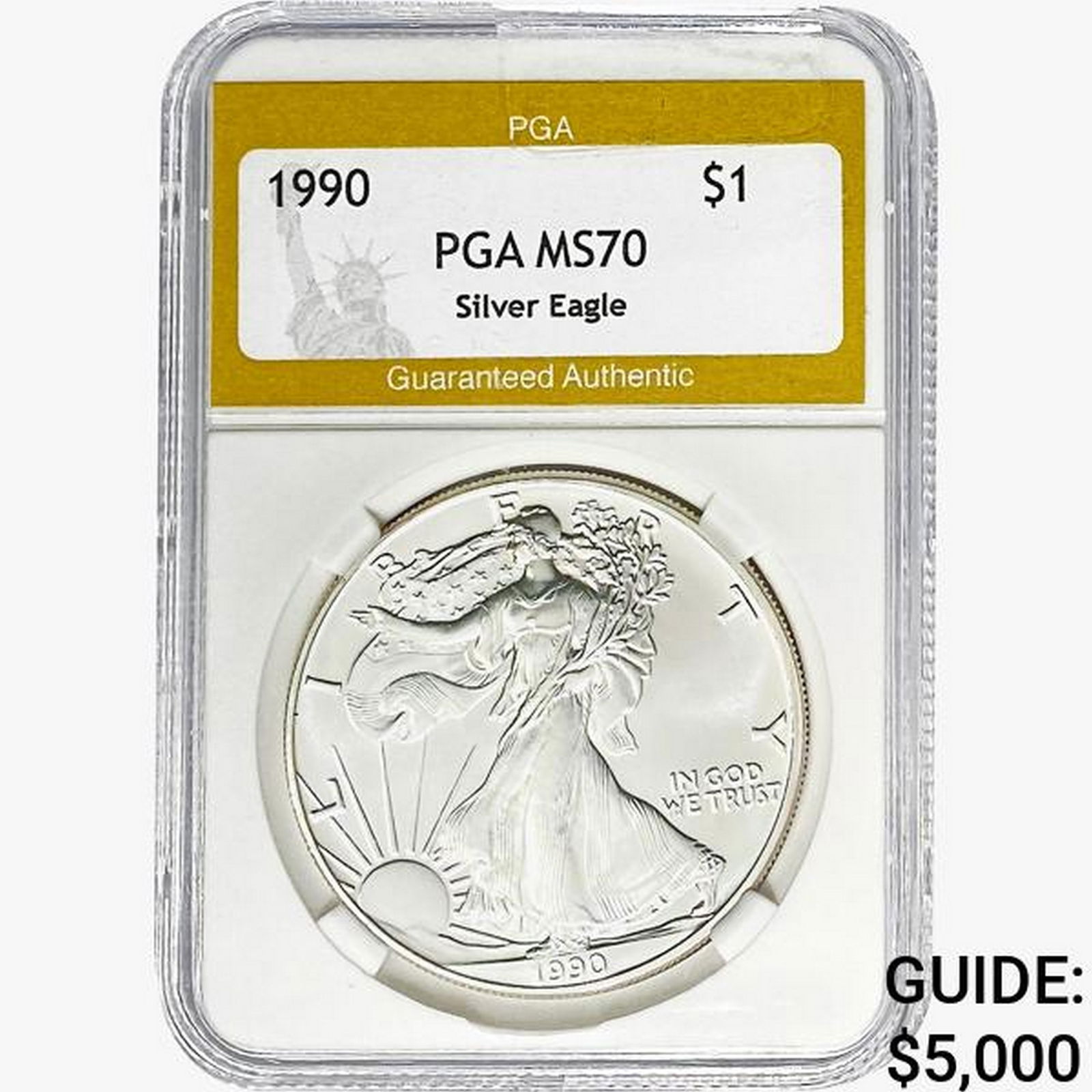 1990 American Silver Eagle PGA MS70: 1990 American Silver Eagle PGA MS70