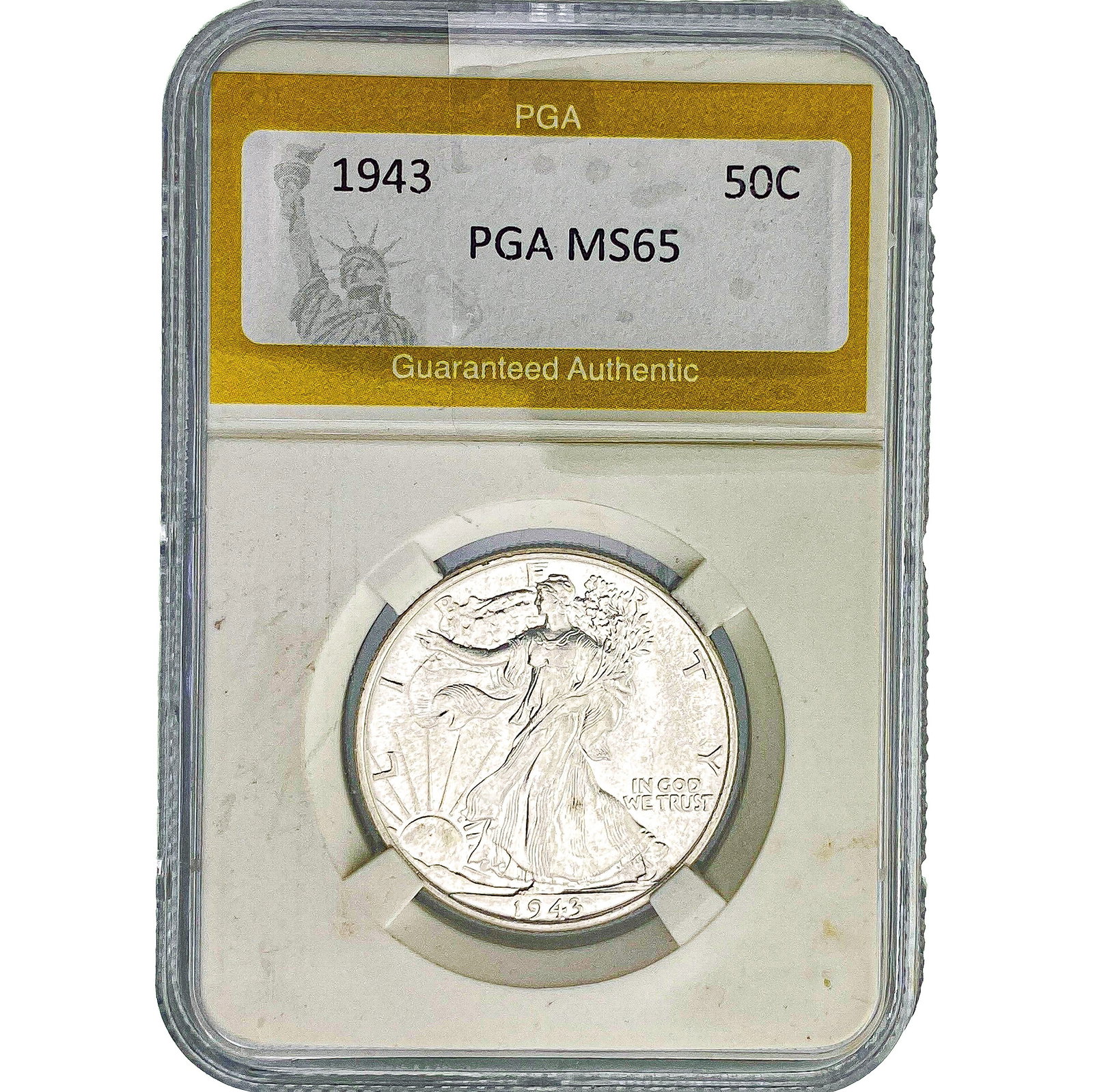 1943 Walking Liberty Half Dollar PGA MS65: 1943 Walking Liberty Half Dollar PGA MS65