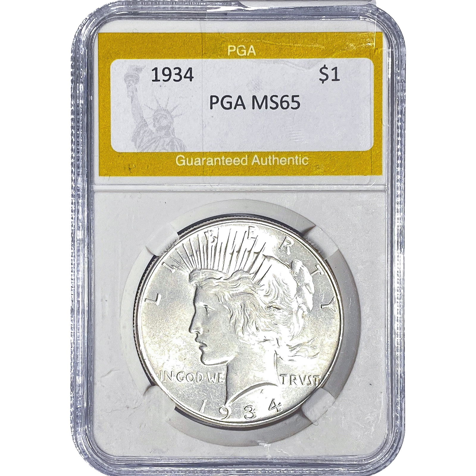 1934 Silver Peace Dollar PGA MS65 (1 of 2)