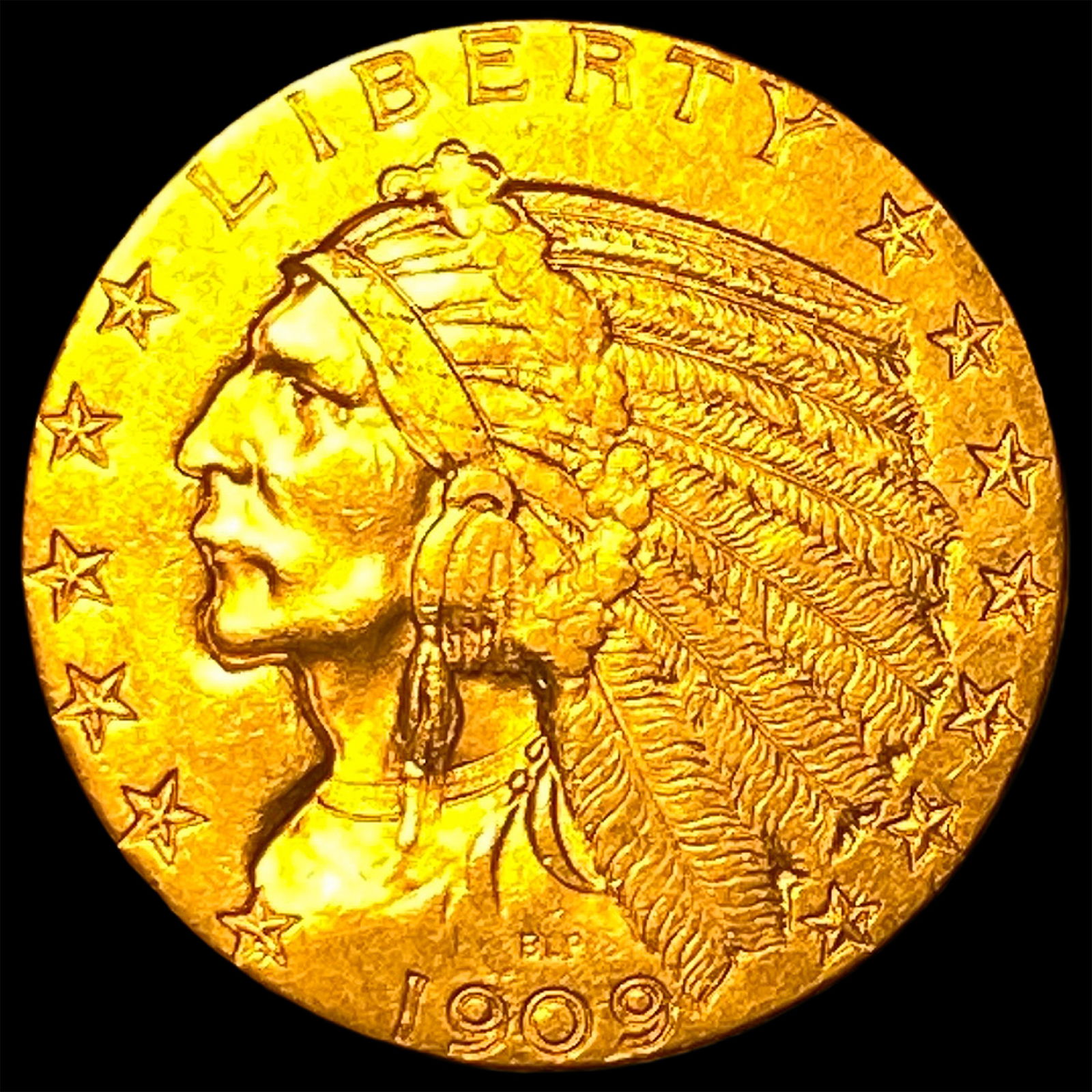 1909-D Indian Head Half Eagle $5 Gold CLOSELY UNCIRCULATED (1 of 2)