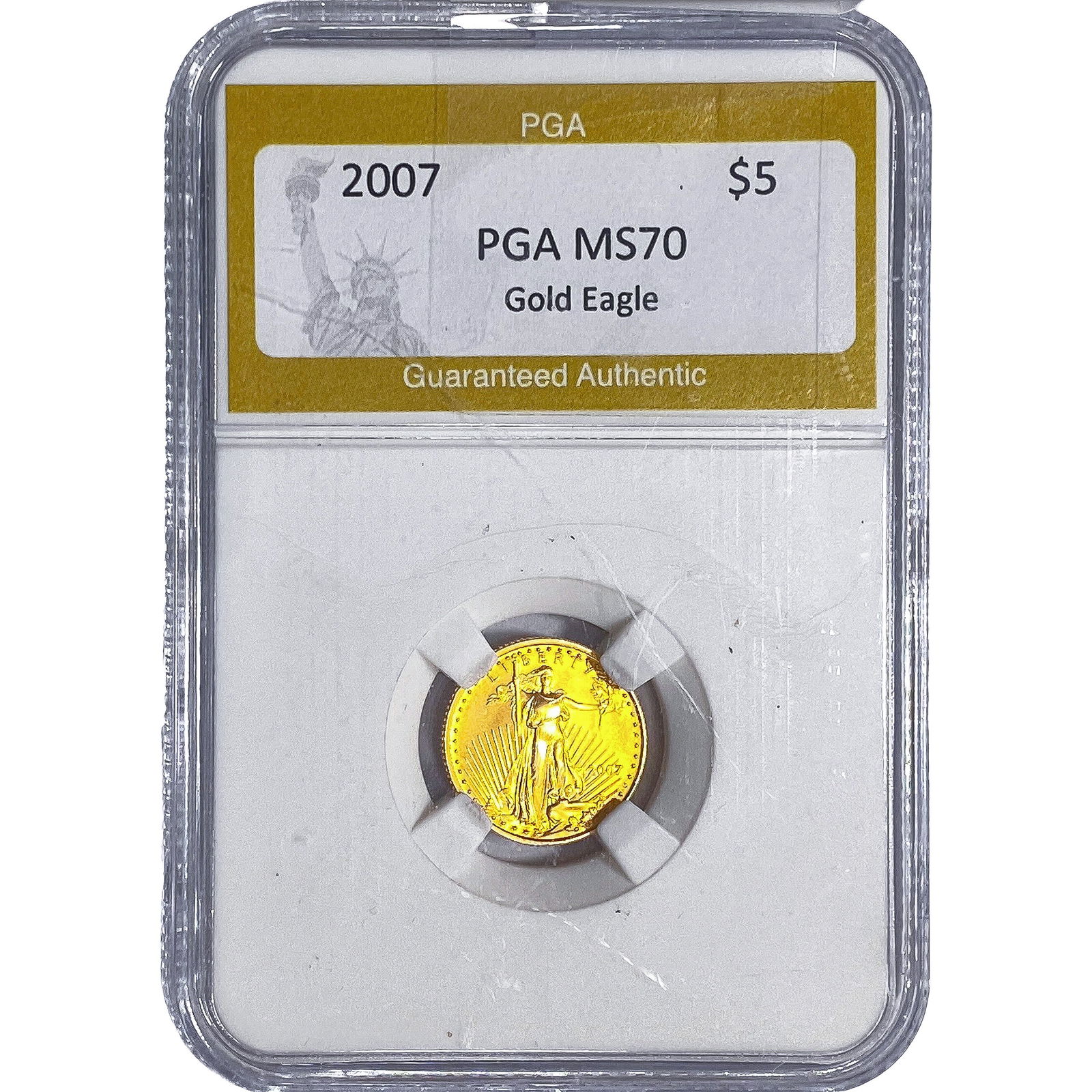 2007 1/10oz $5 Gold Eagle PGA MS70 (1 of 2)