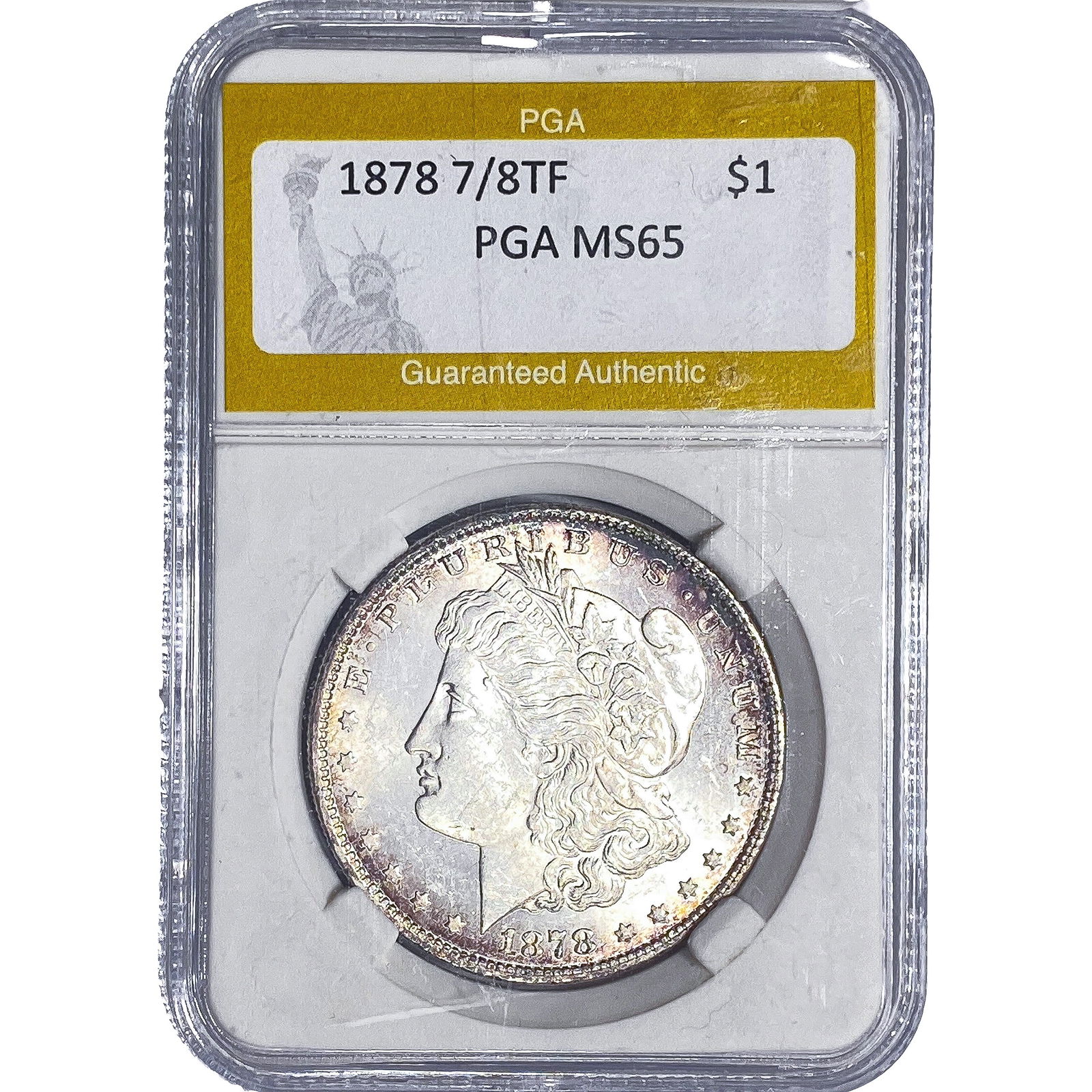 1878 7/8TF Morgan Silver Dollar PGA MS65: 1878 7/8TF Morgan Silver Dollar PGA MS65