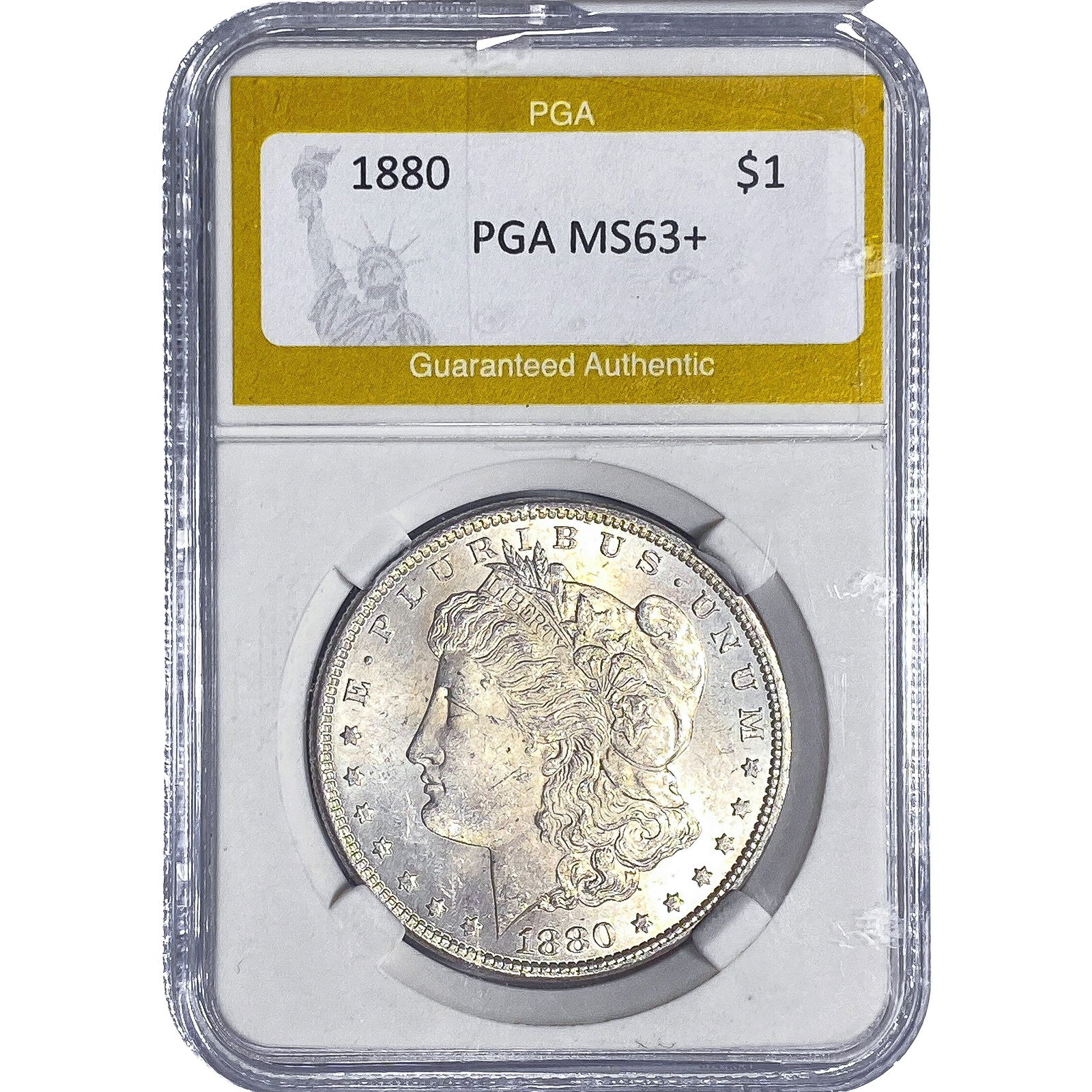 1880 Morgan Silver Dollar PGA MS63+: 1880 Morgan Silver Dollar PGA MS63+