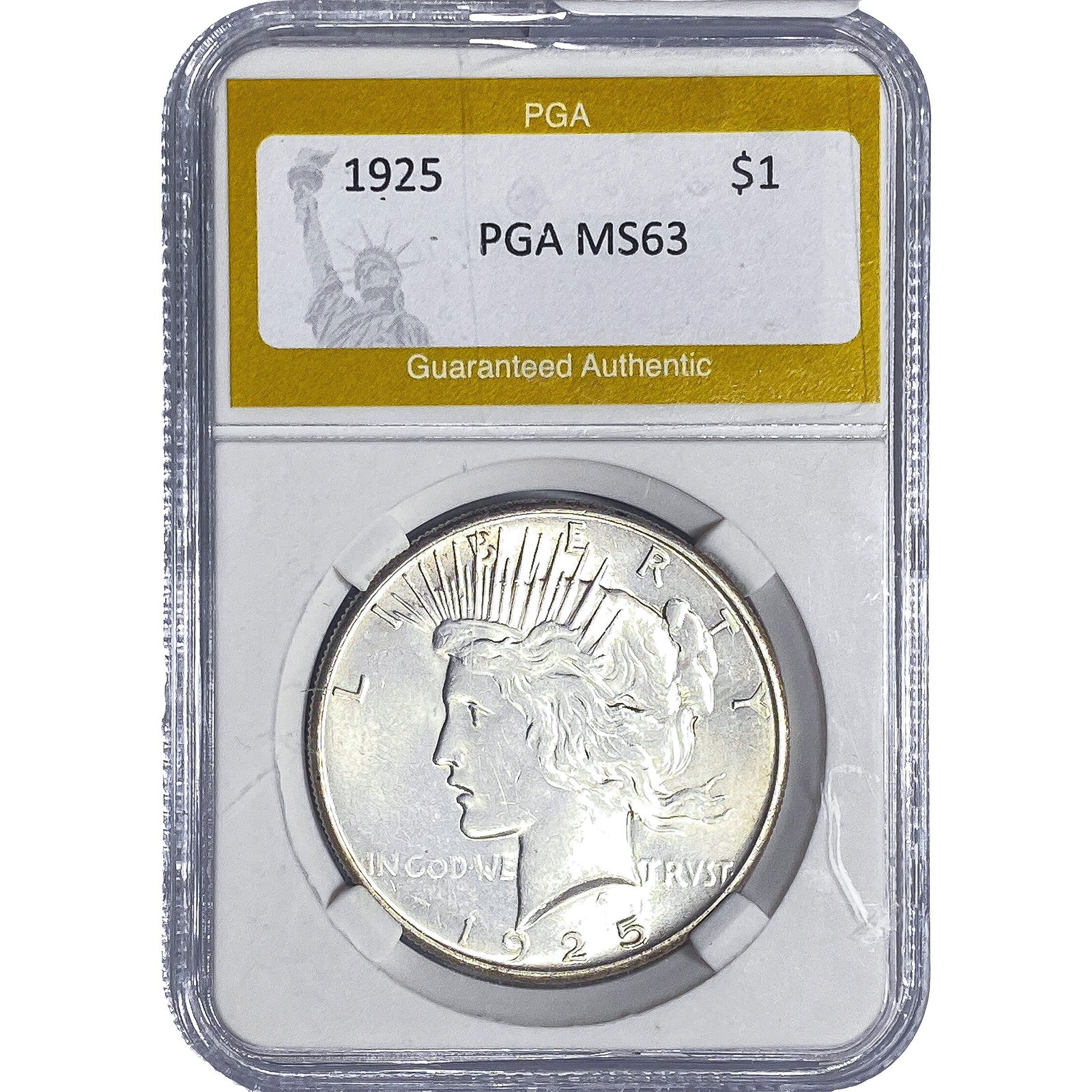 1925 Silver Peace Dollar PGA MS63: 1925 Silver Peace Dollar PGA MS63