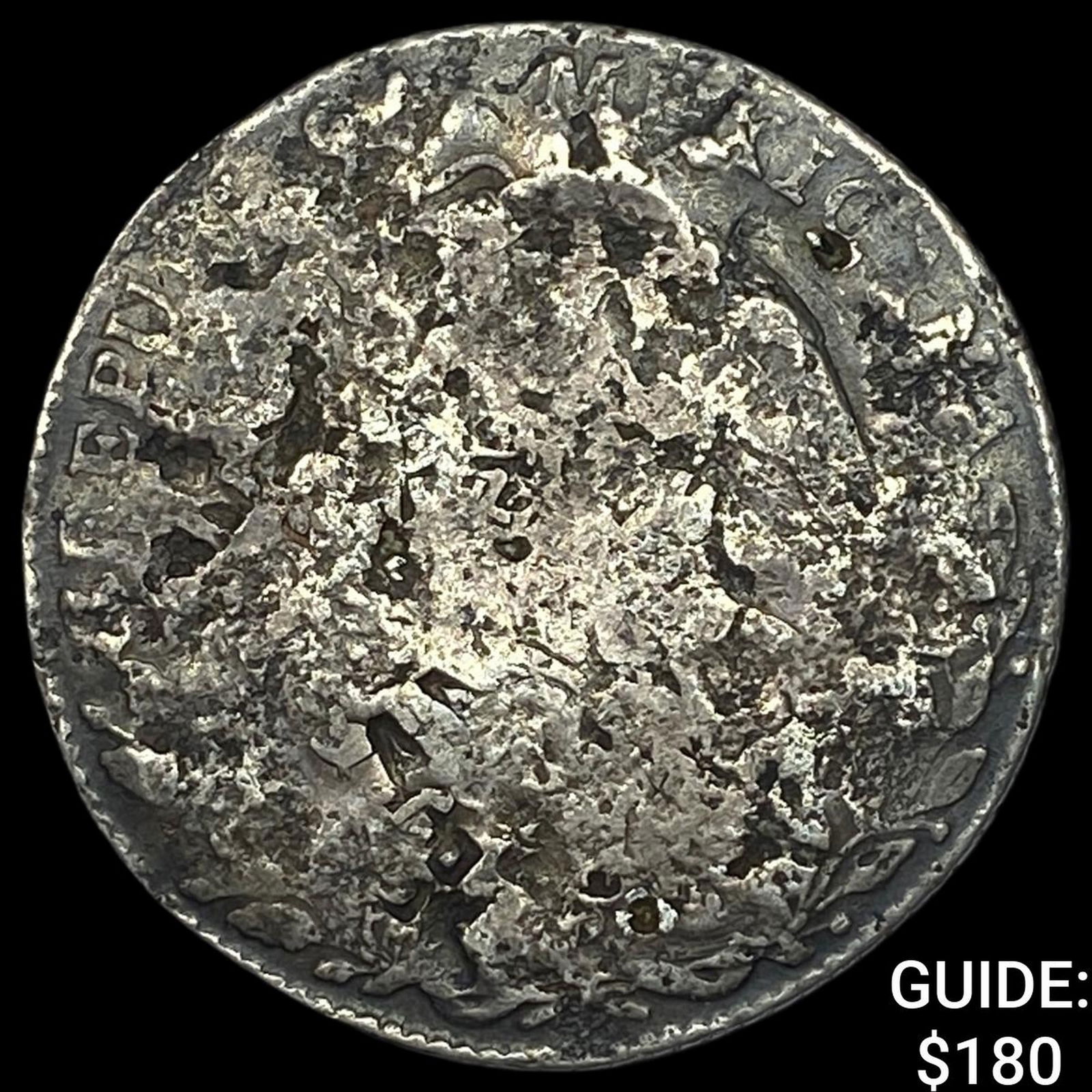 Mexico Silver 1 Peso Chopmarks NEARLY UNCIRCULATED: Mexico Silver 1 Peso Chopmarks NEARLY UNCIRCULATED