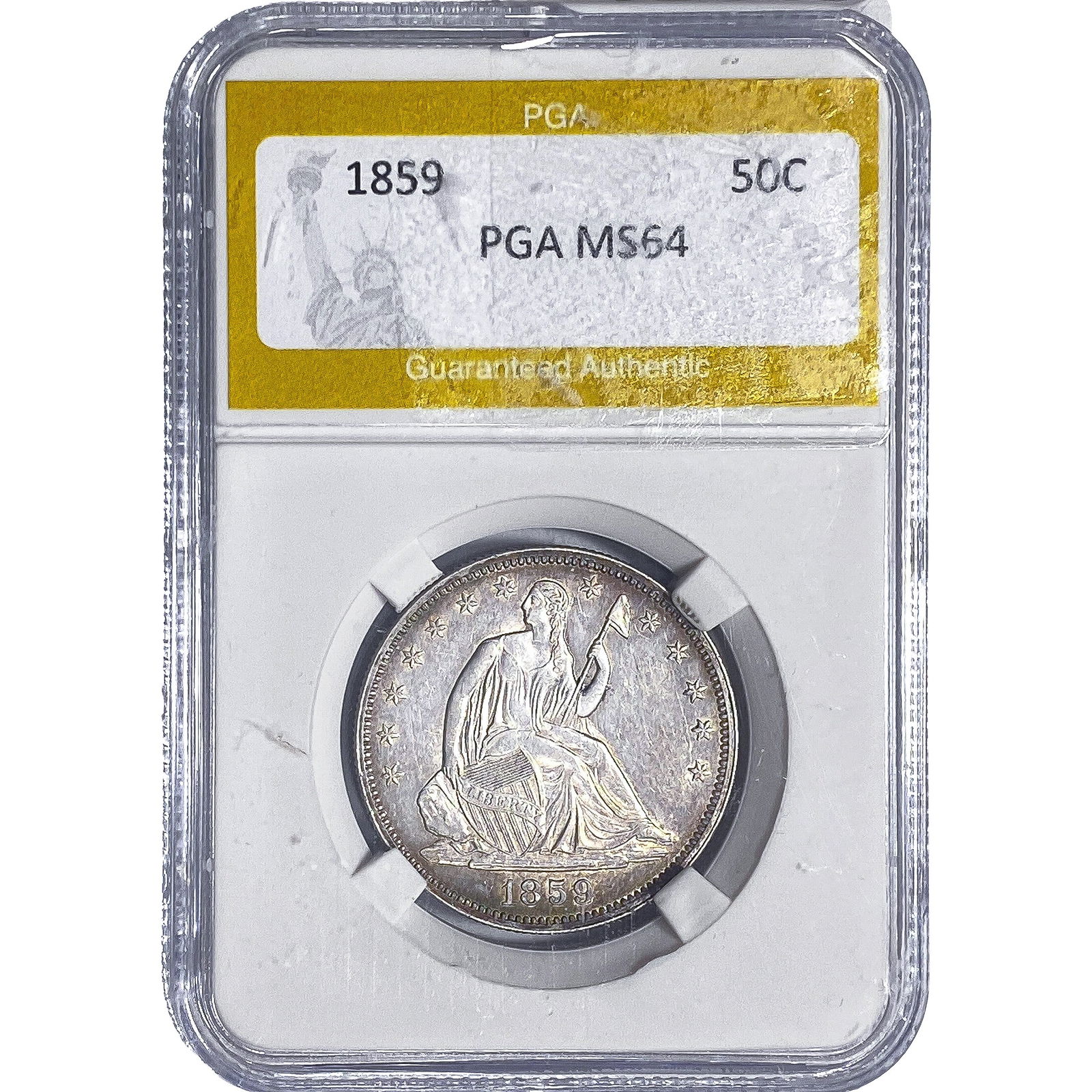 1859 Seated Liberty Half Dollar PGA MS64 (1 of 2)