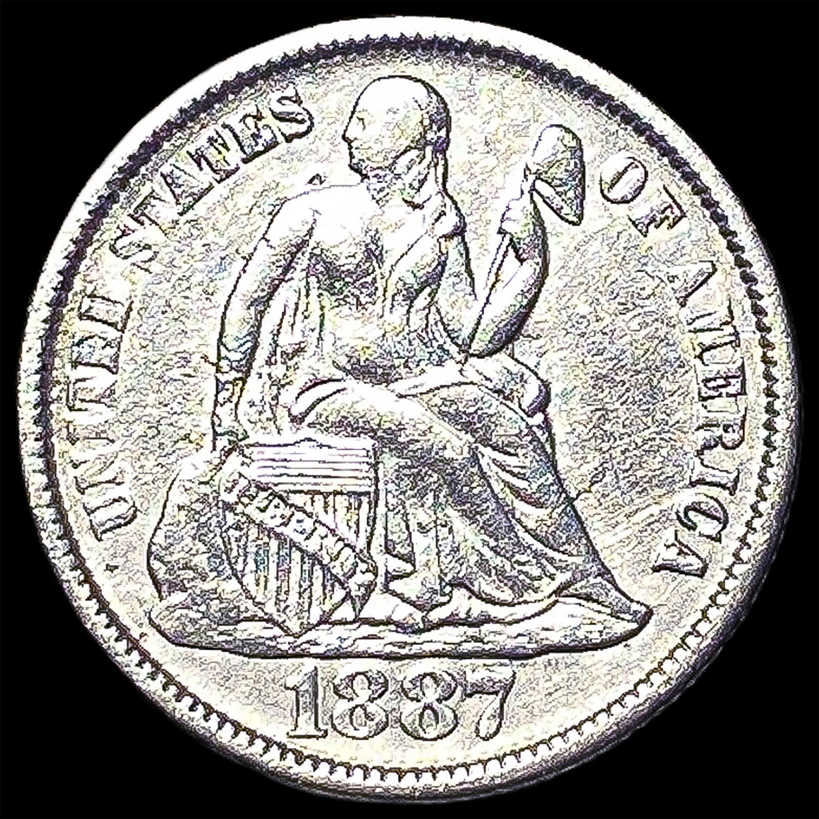 1887 Seated Liberty Dime CLOSELY UNCIRCULATED (1 of 2)