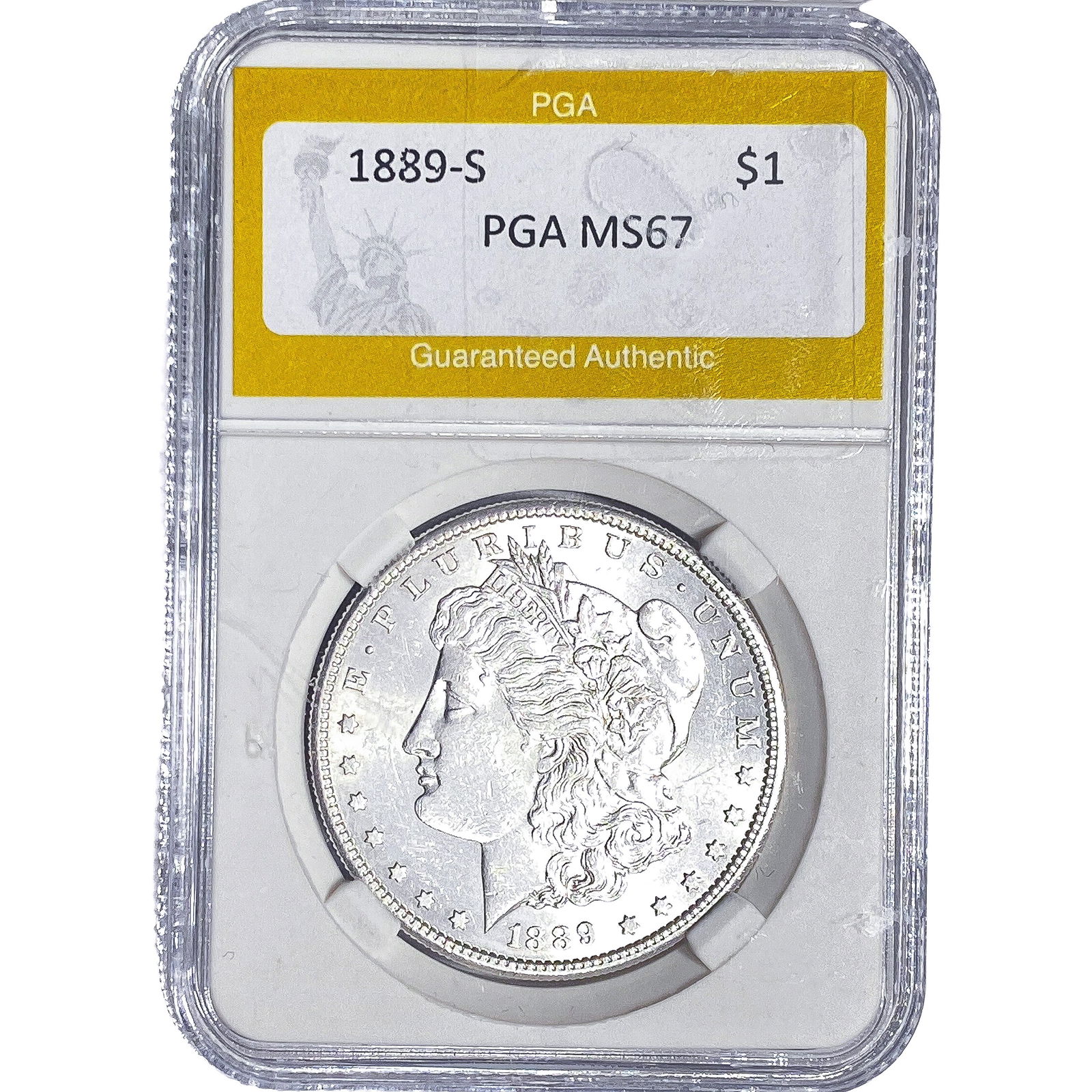 1889-S Morgan Silver Dollar PGA MS67: 1889-S Morgan Silver Dollar PGA MS67
