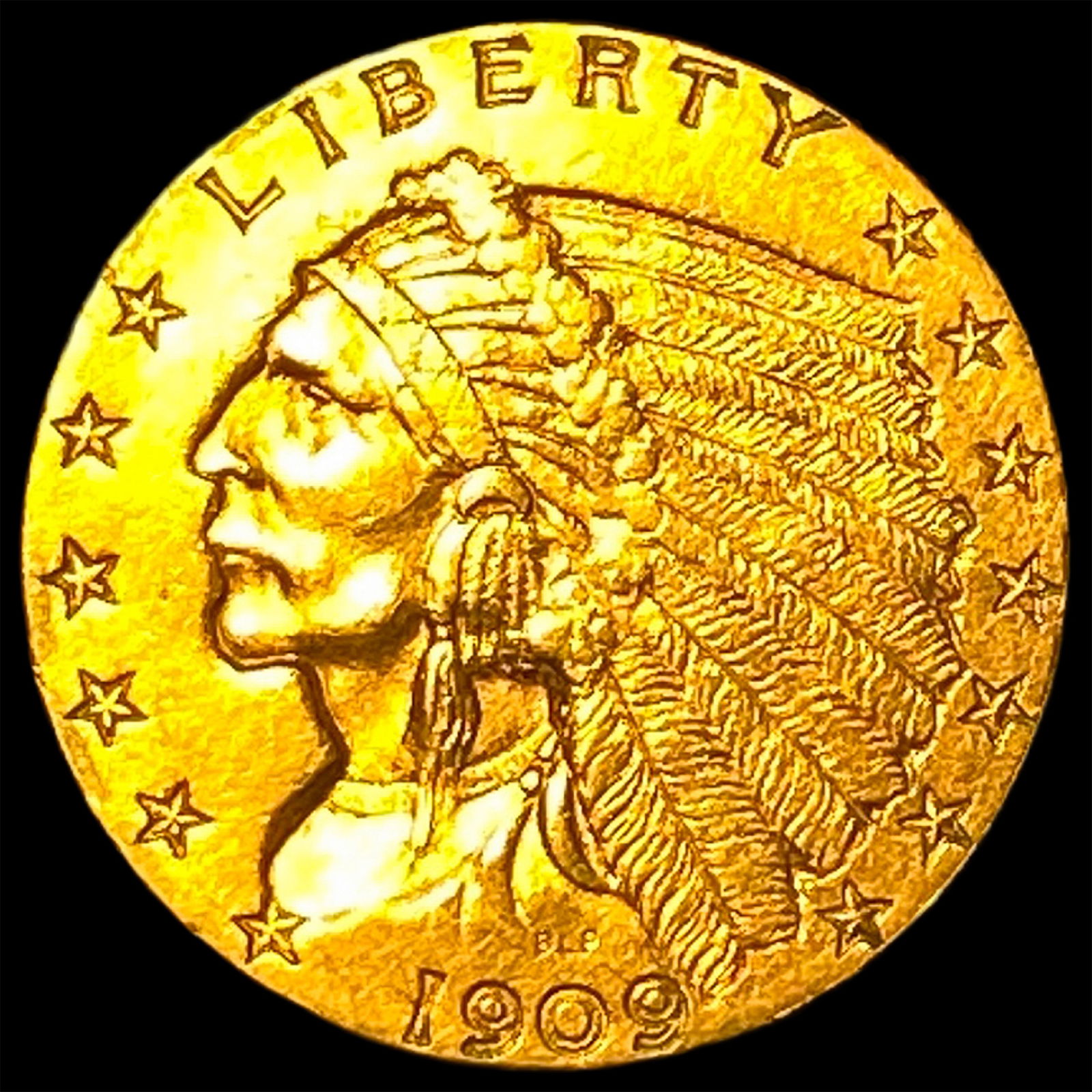 1909 Indian Head Gold $2.50 Quarter Eagle HIGH GRADE (1 of 2)