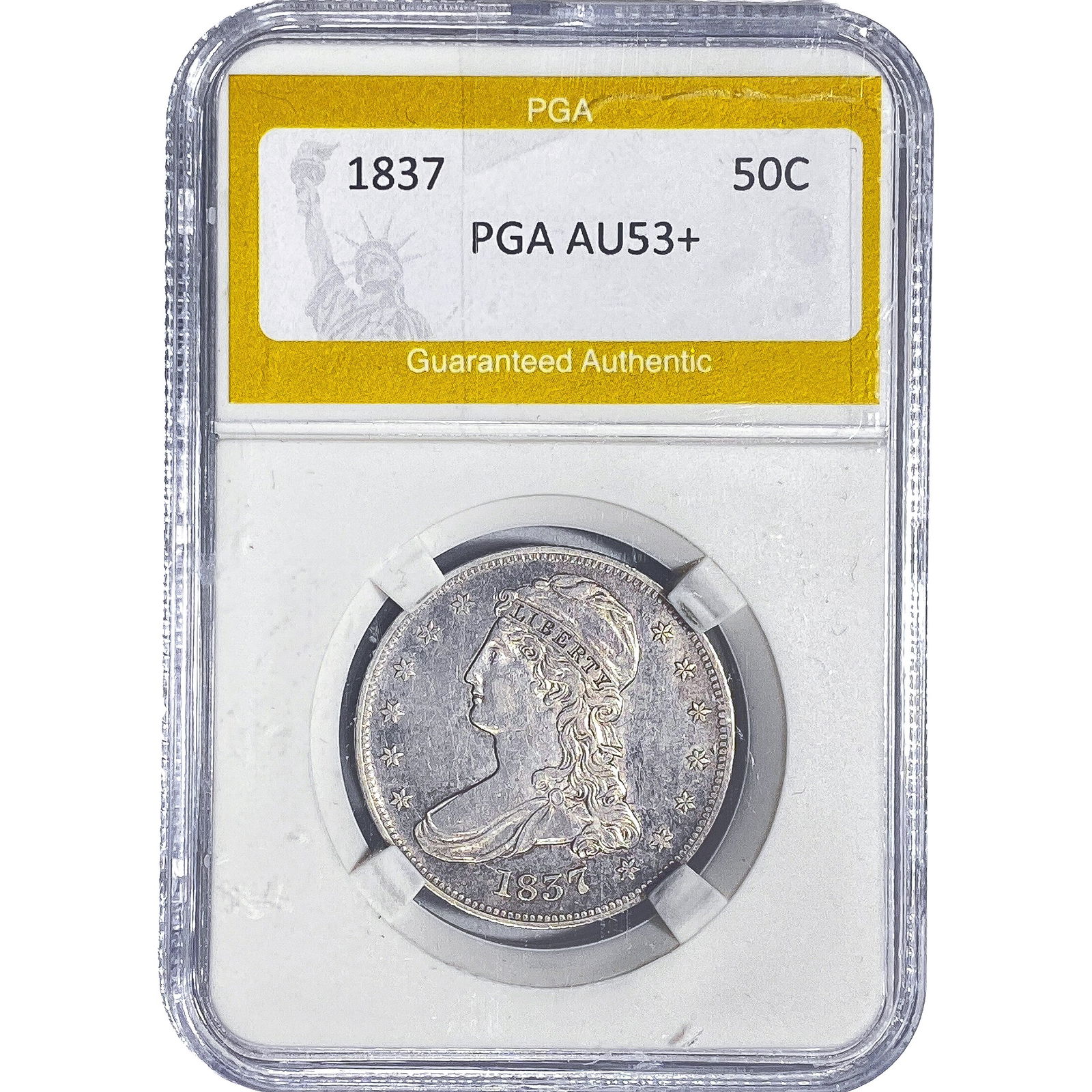 1837 Capped Bust Half Dollar PGA AU53+ (1 of 2)
