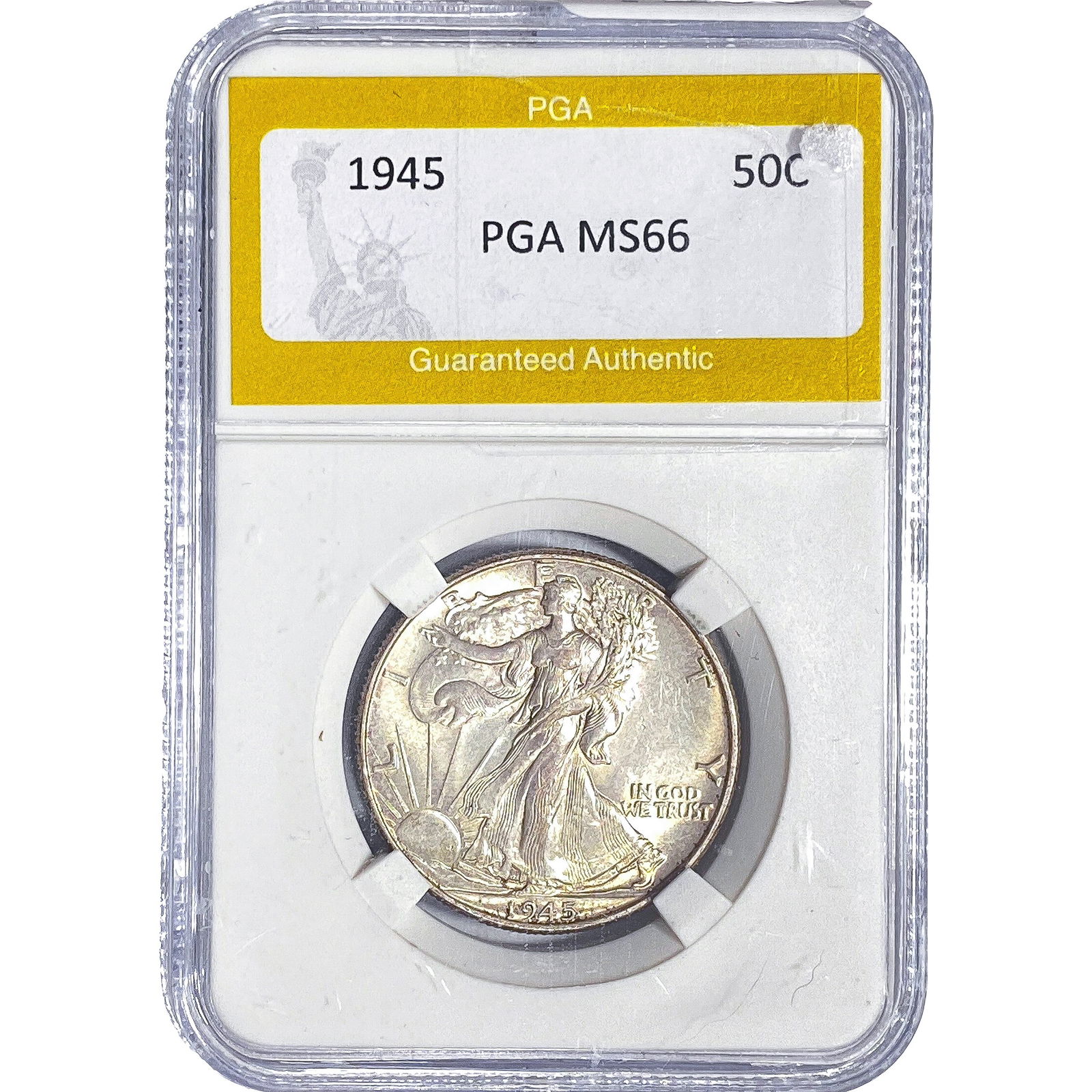 1945 Walking Liberty Half Dollar PGA MS66: 1945 Walking Liberty Half Dollar PGA MS66