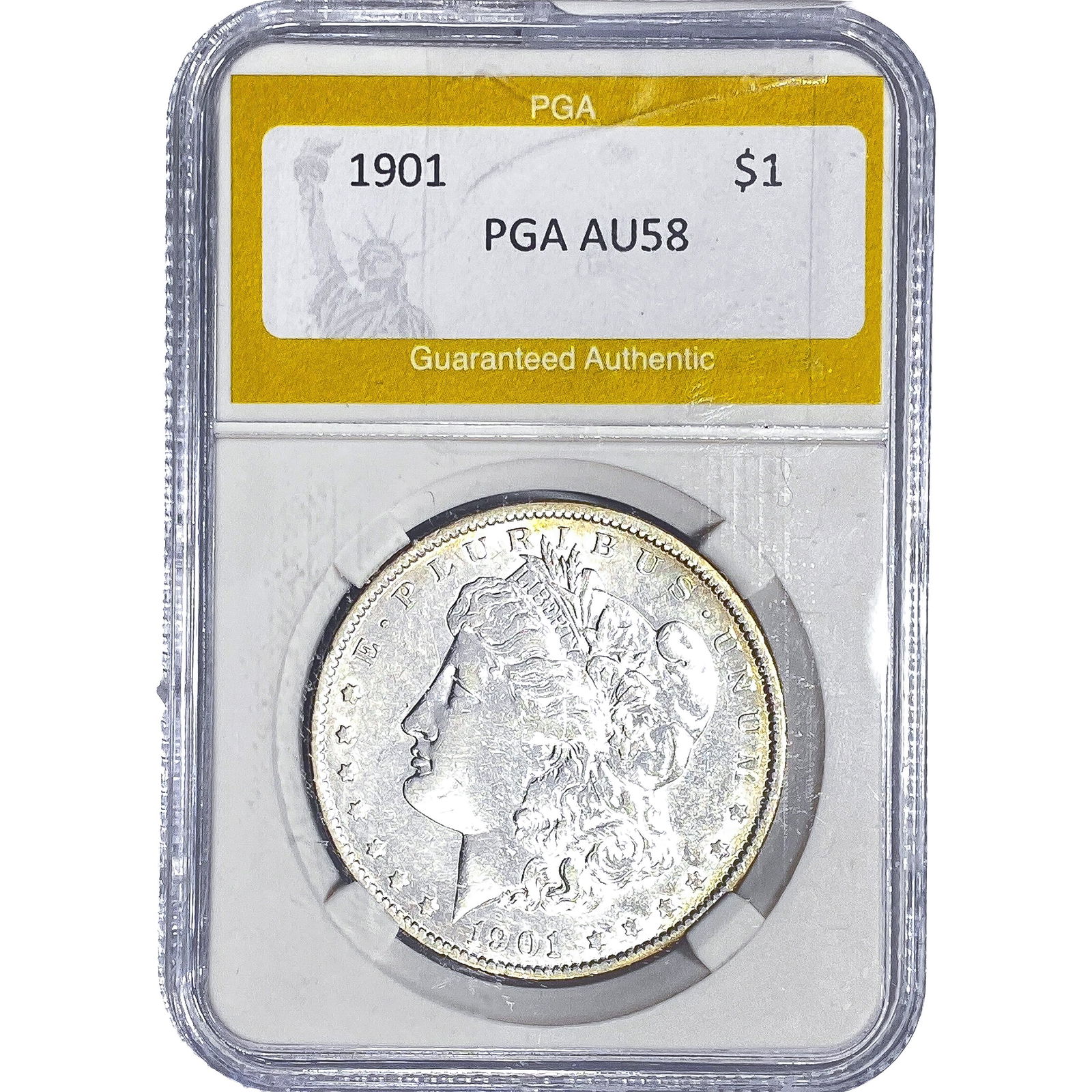 1901 Morgan Silver Dollar PGA AU58: 1901 Morgan Silver Dollar PGA AU58