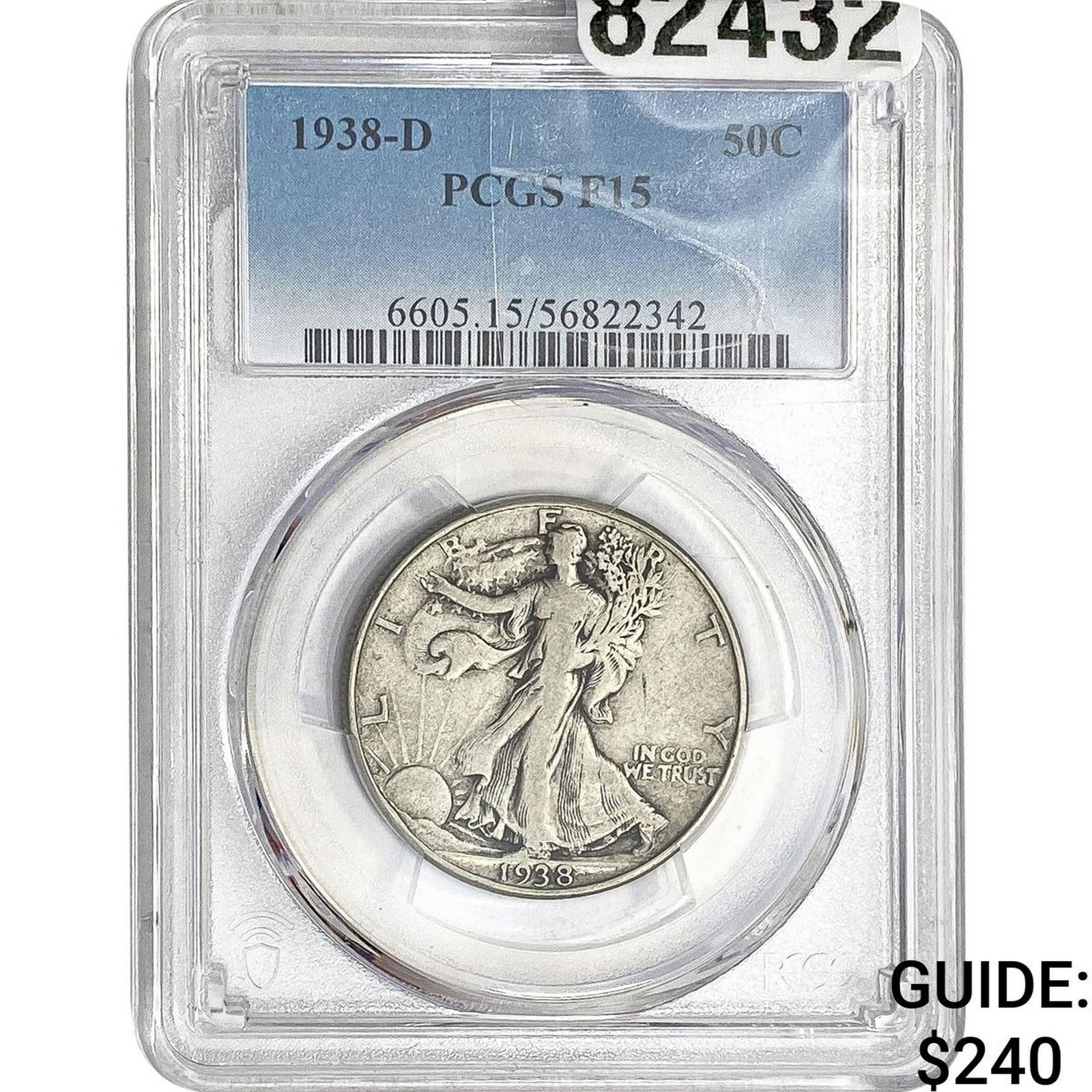 1938-D Walking Liberty Half Dollar PCGS F15 (1 of 2)