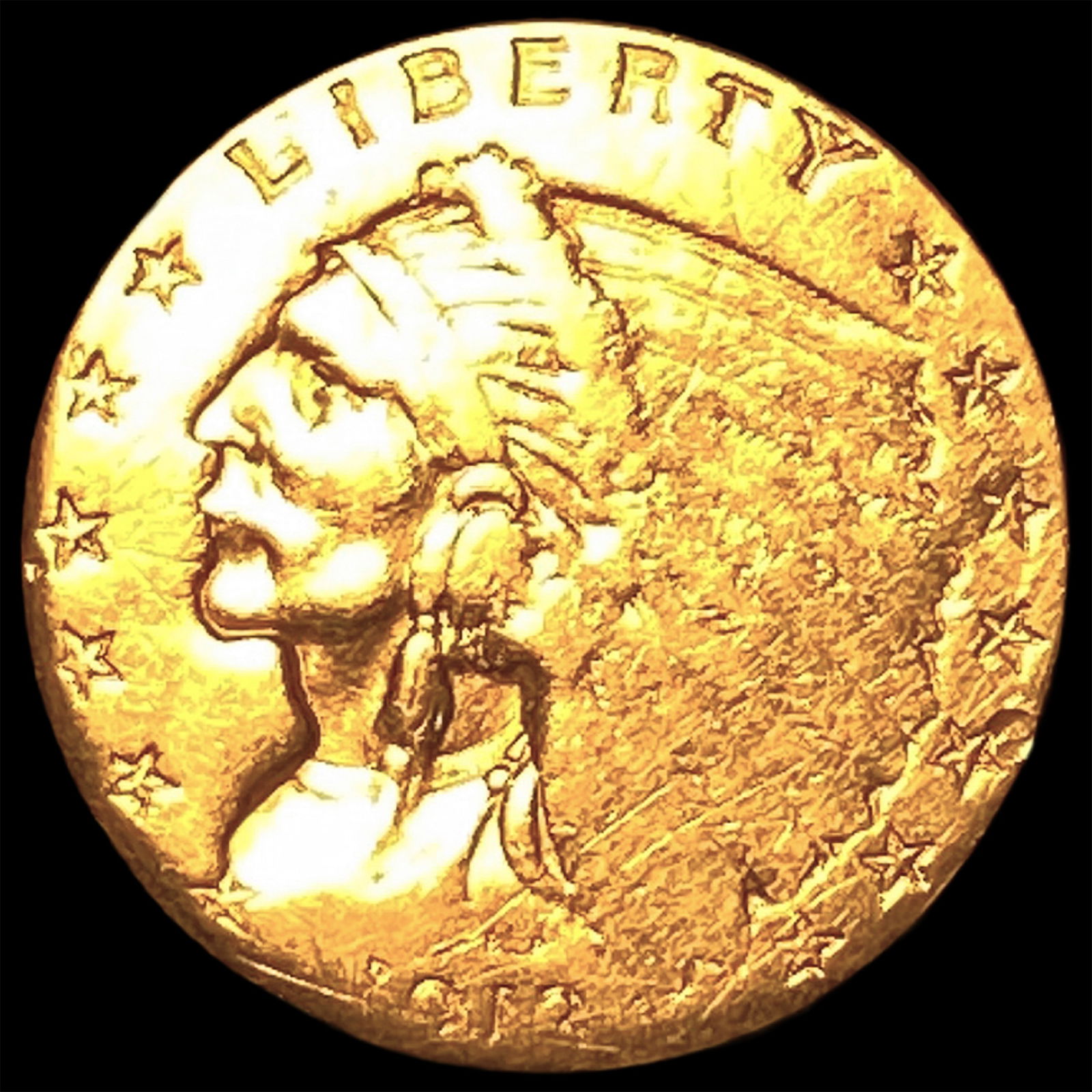 1913 Indian Head $2.50 Gold Quarter Eagle HIGH GRADE (1 of 2)