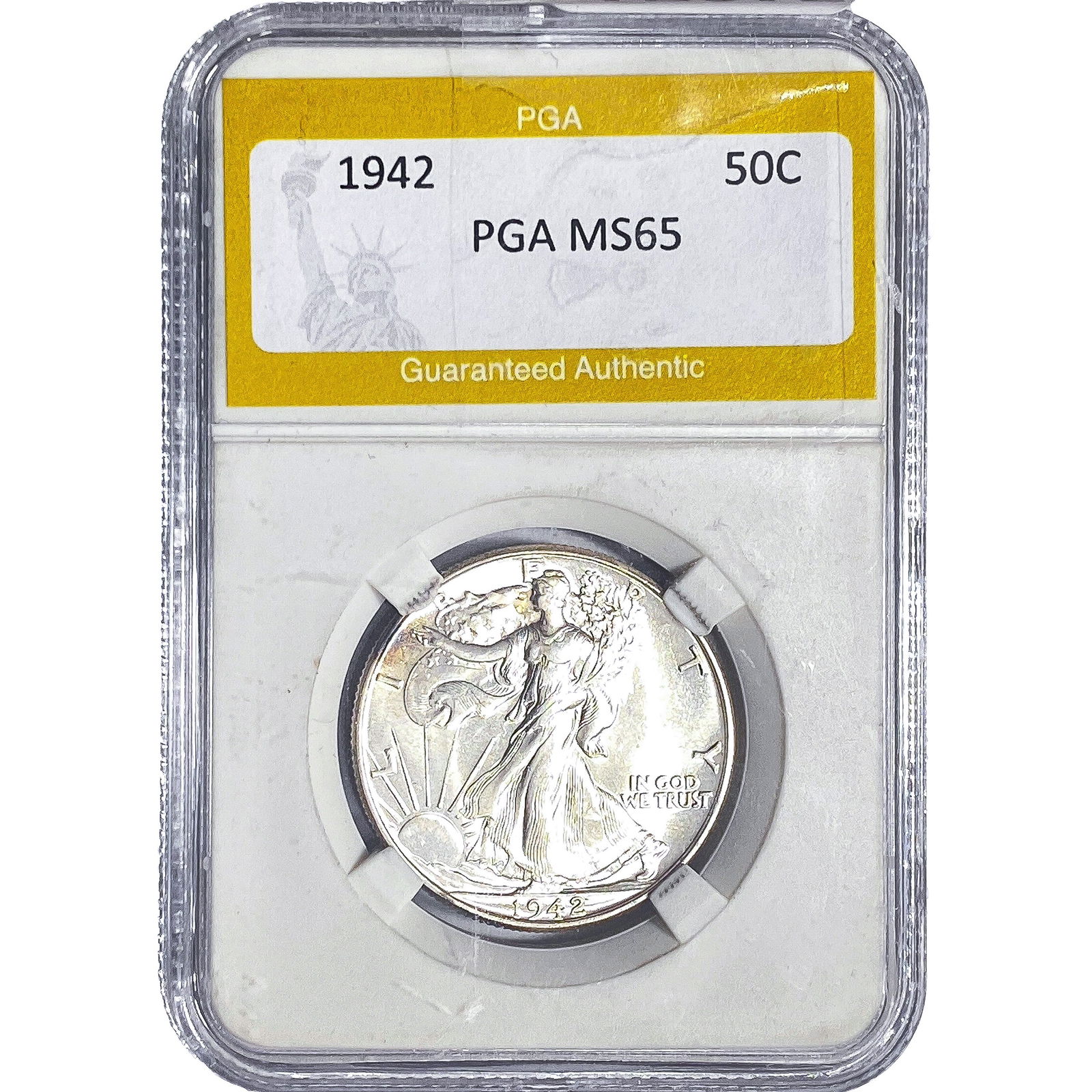 1942 Walking Liberty Half Dollar PGA MS65: 1942 Walking Liberty Half Dollar PGA MS65