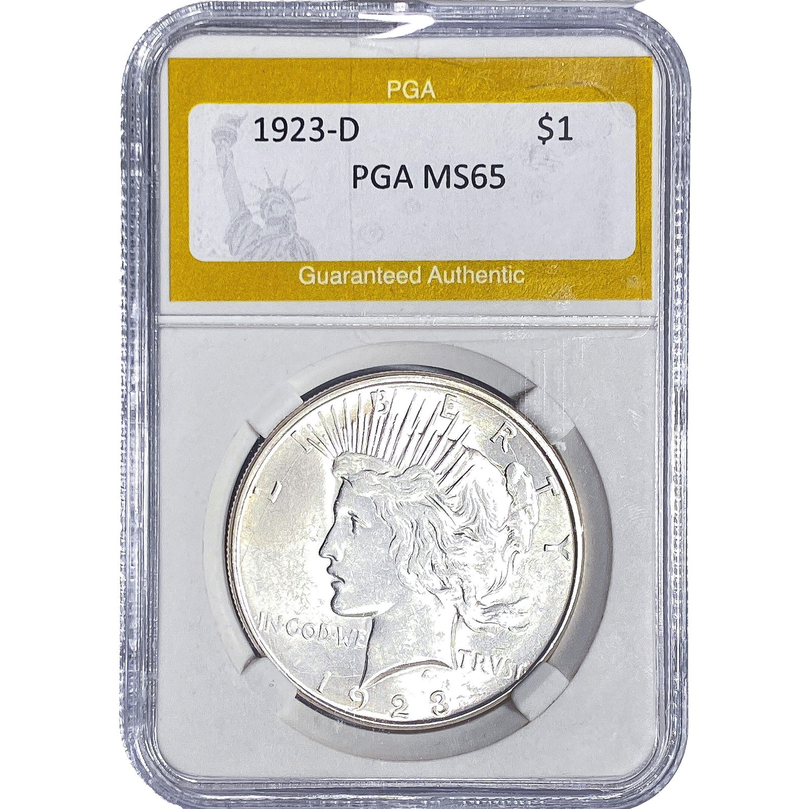 1923-D Silver Peace Dollar PGA MS65 (1 of 2)