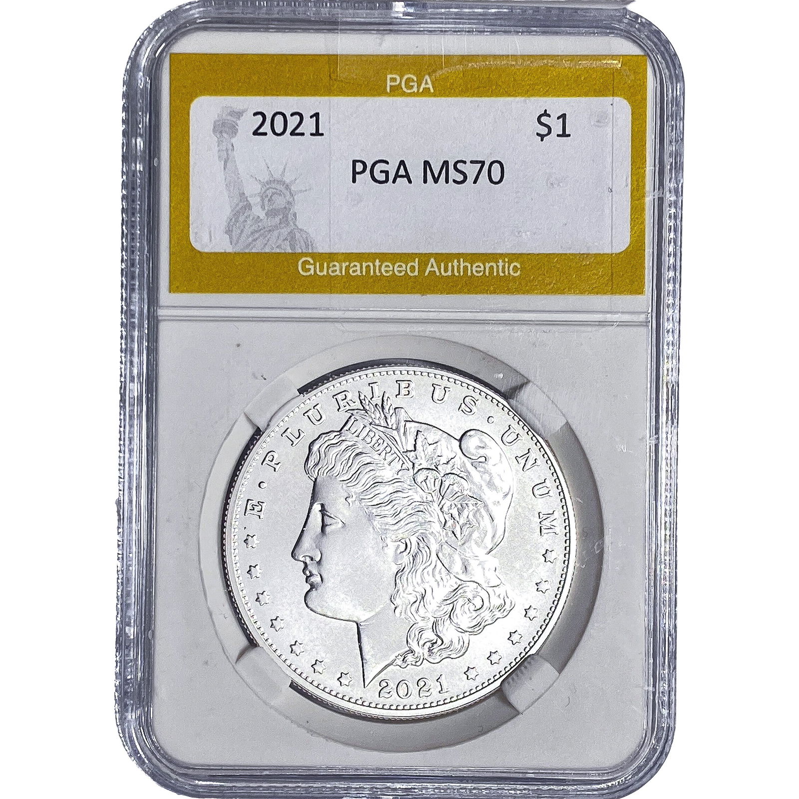 2021 Morgan Silver Dollar PGA MS70: 2021 Morgan Silver Dollar PGA MS70