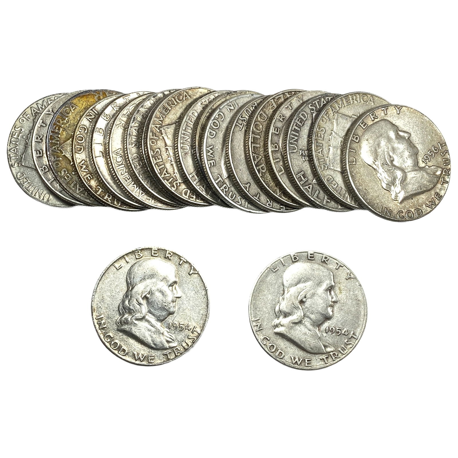 Roll of 20 Silver Franklin 50C: Roll of 20 Silver Franklin 50C